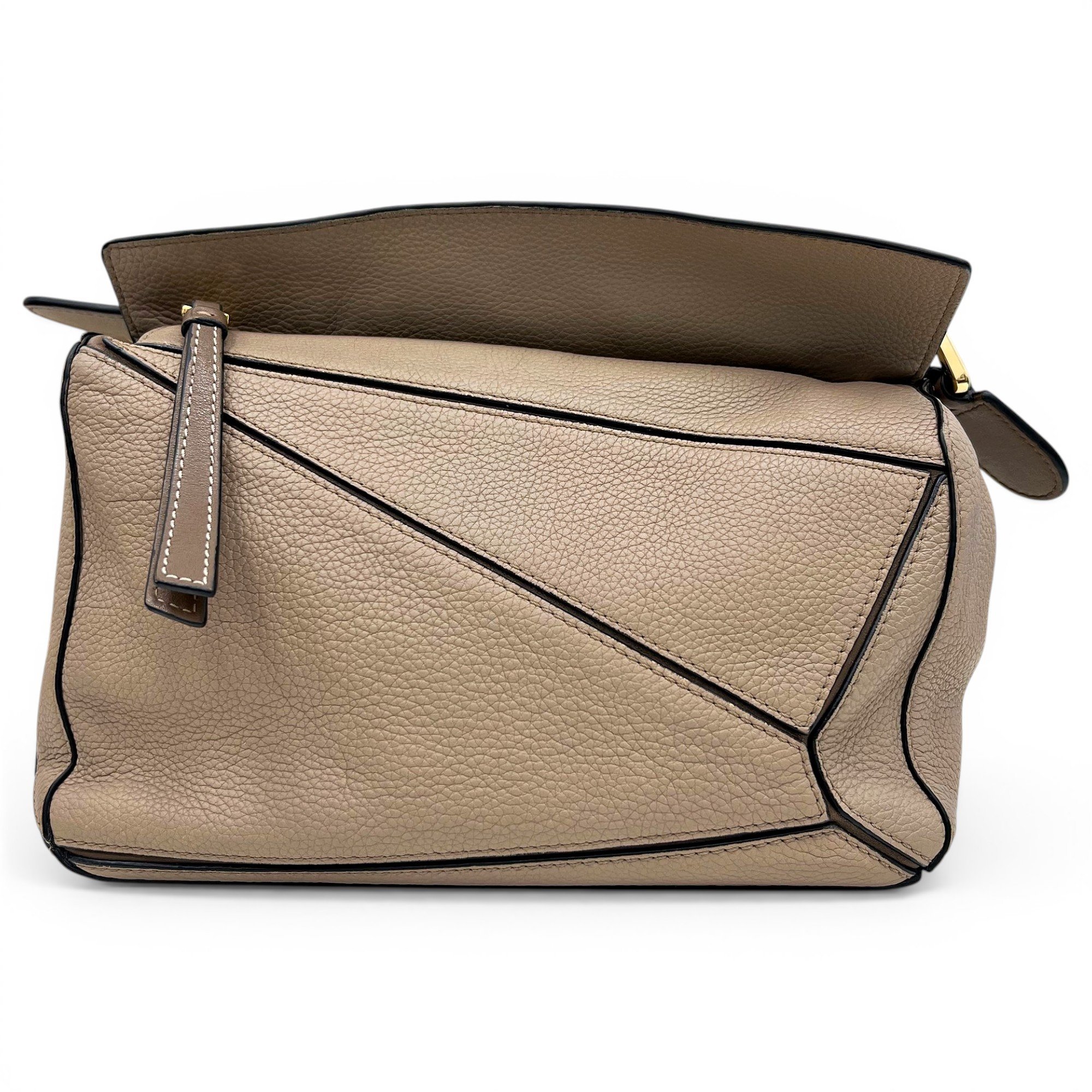 Puzzle leather handbag