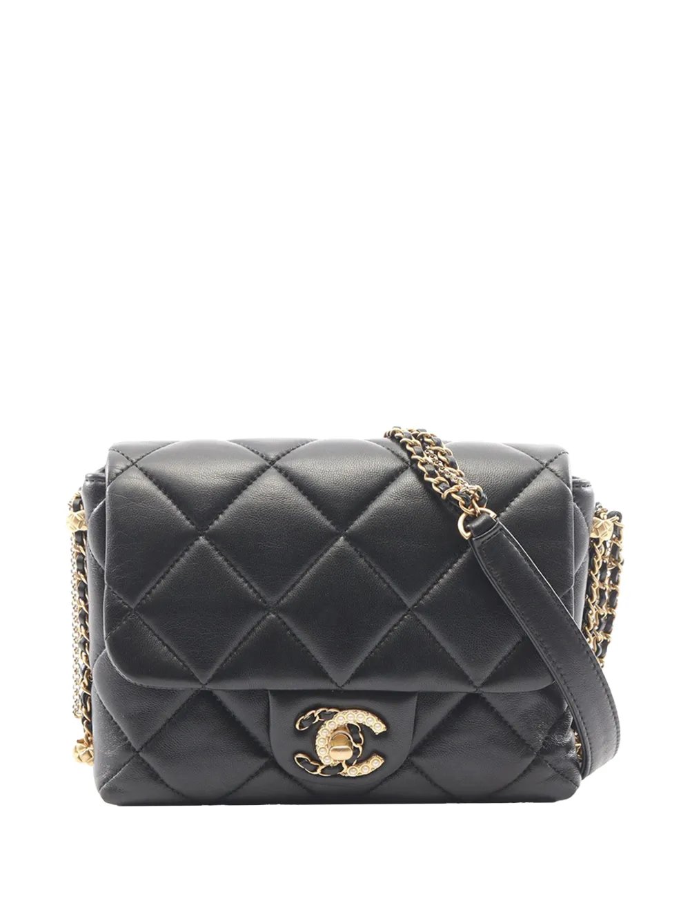 2021-2026 Mini Quilted Lambskin Crush on Chains Flap crossbody bag
