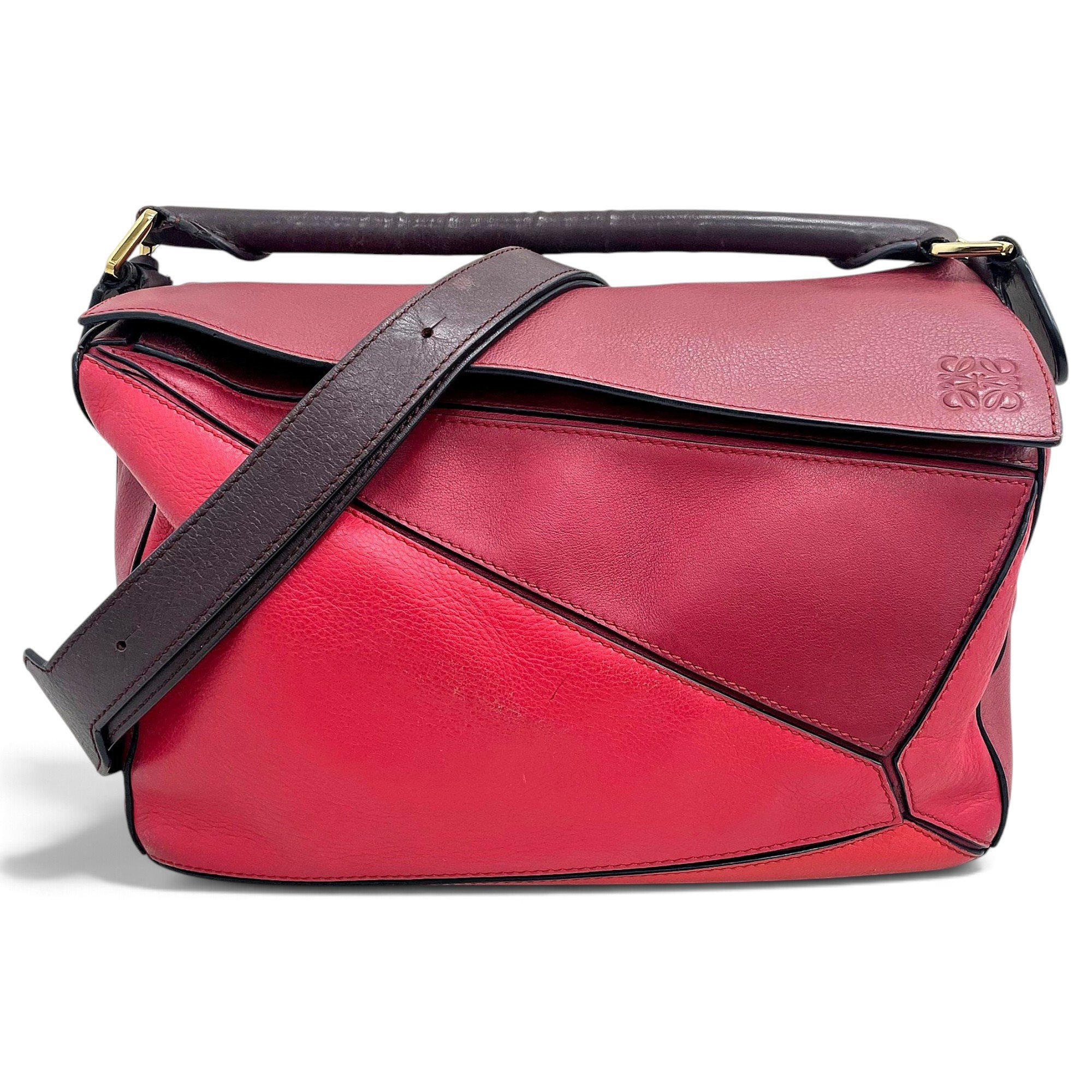 Puzzle leather handbag