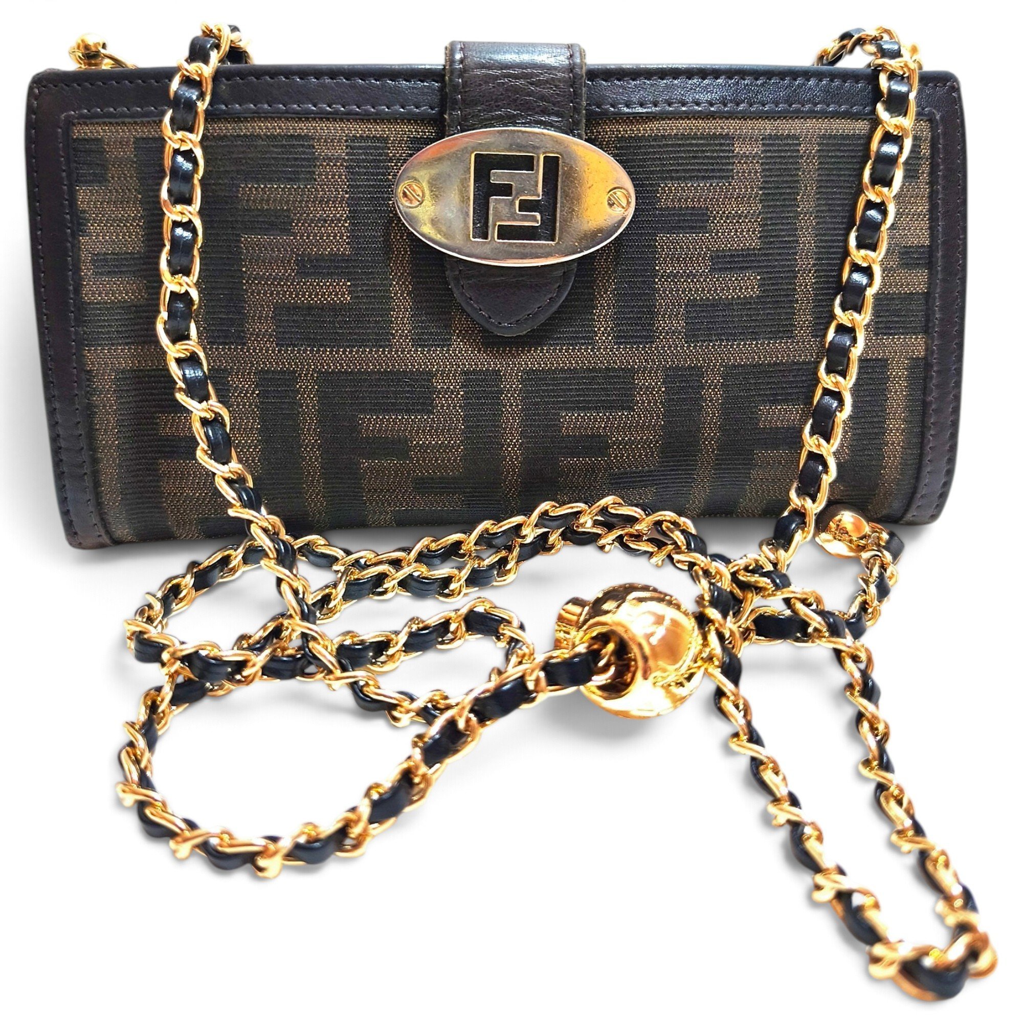 Leather clutch bag
