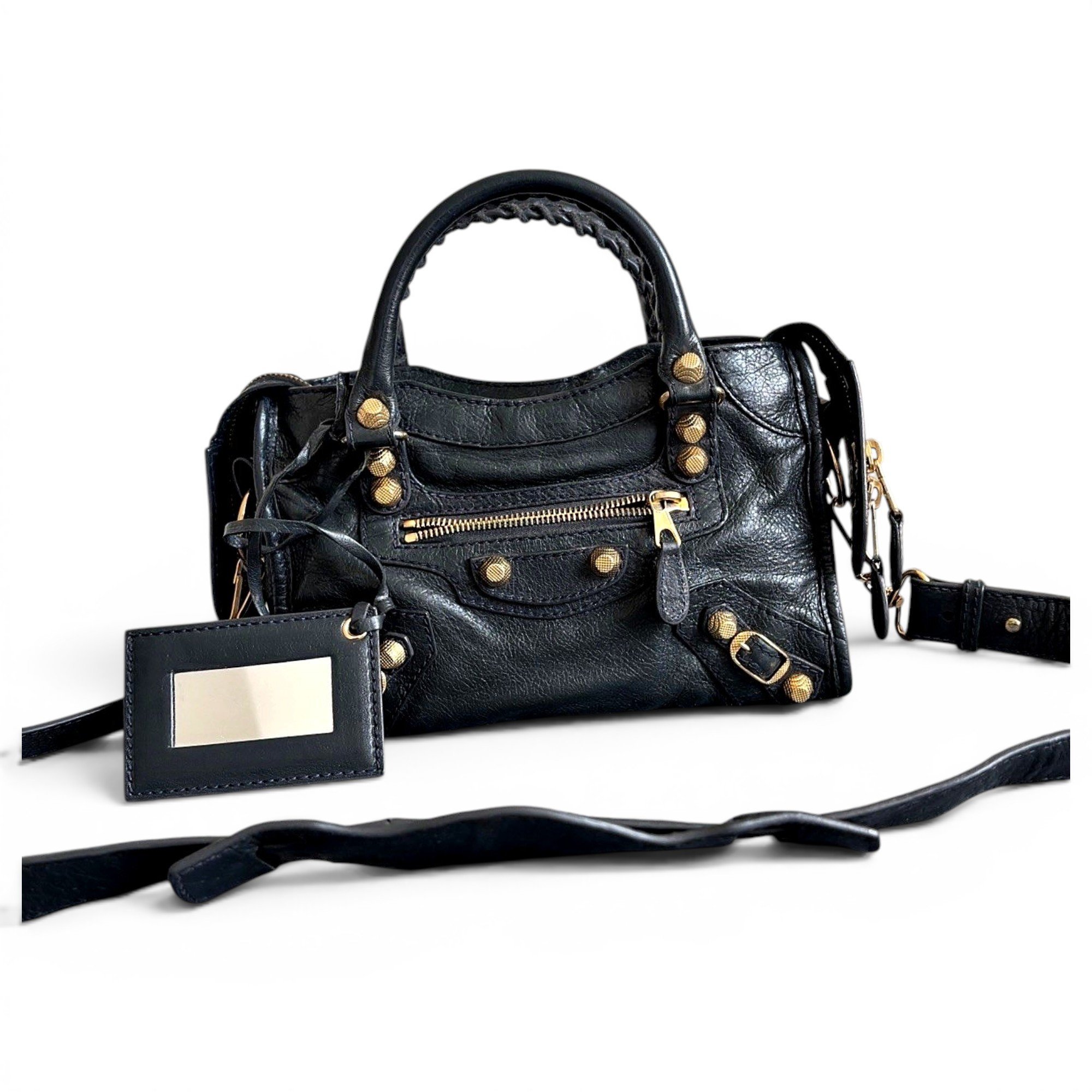 City leather handbag