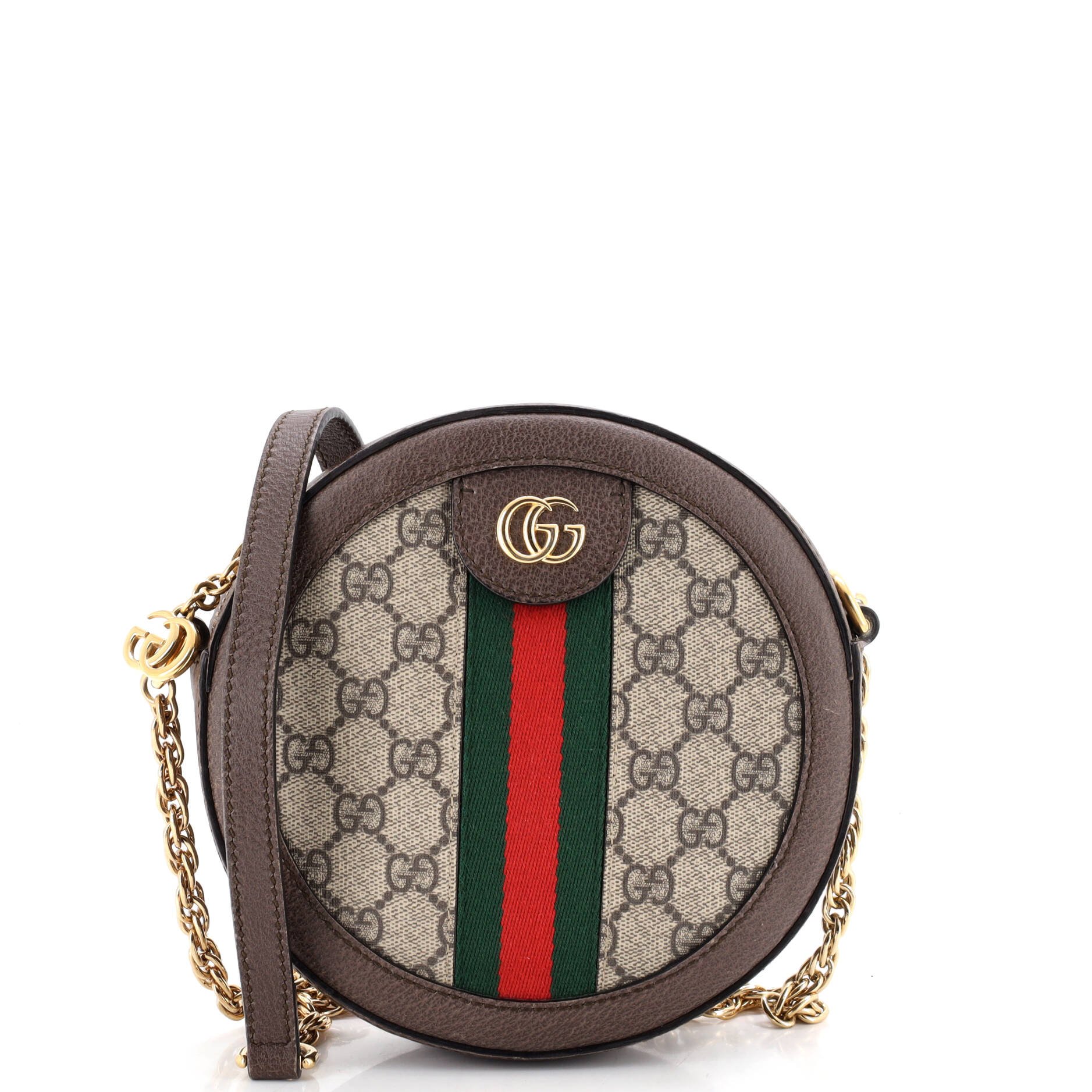 Ophidia Round Shoulder Bag GG Coated Canvas Mini