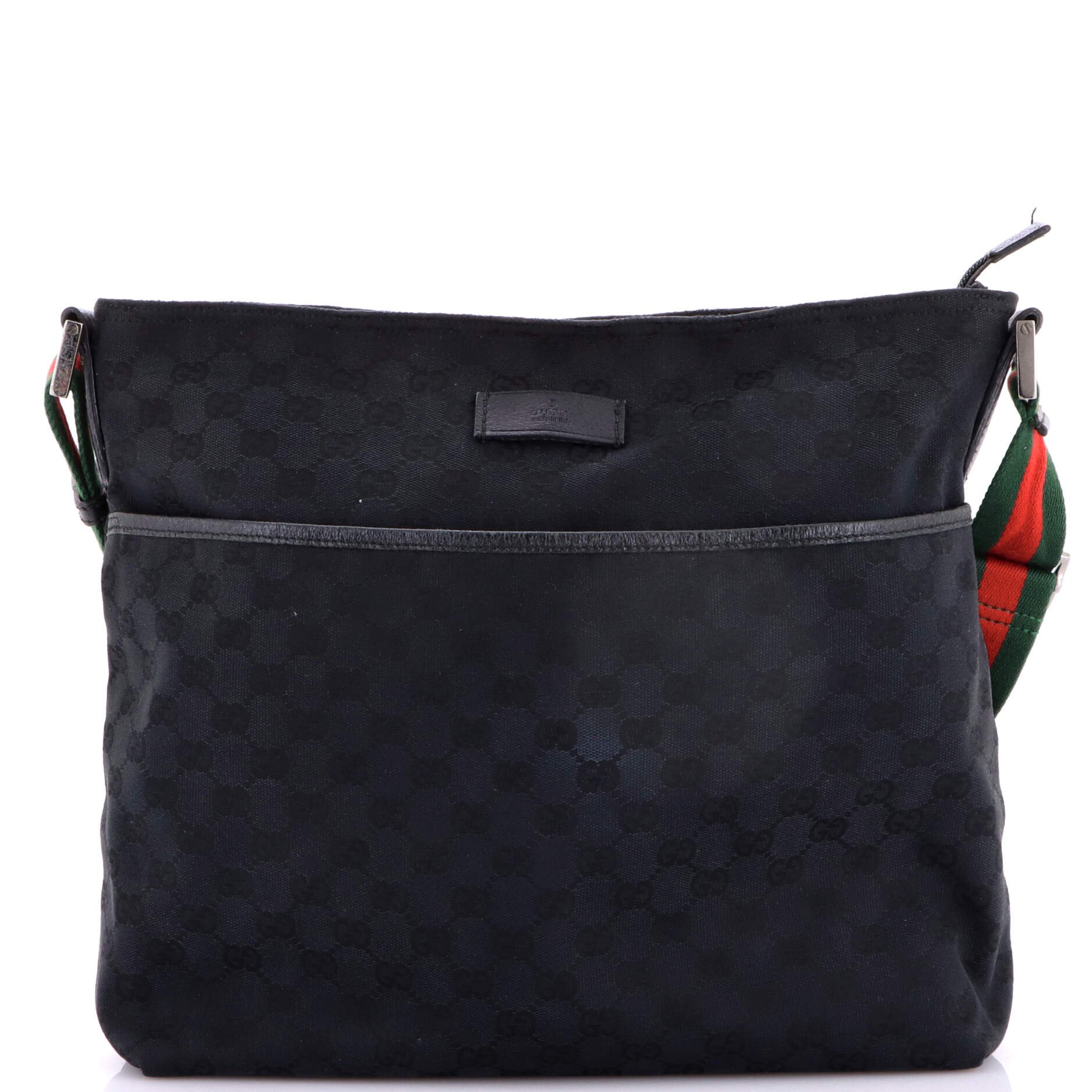 Front Pocket Web Messenger GG Canvas Medium