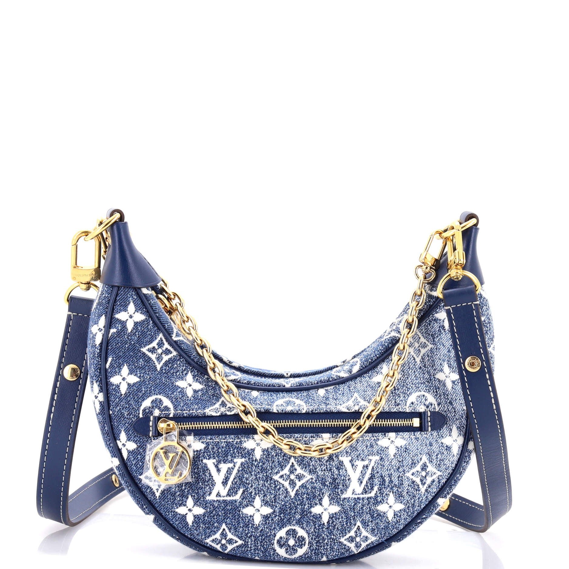 Loop Handbag Monogram Jacquard Denim