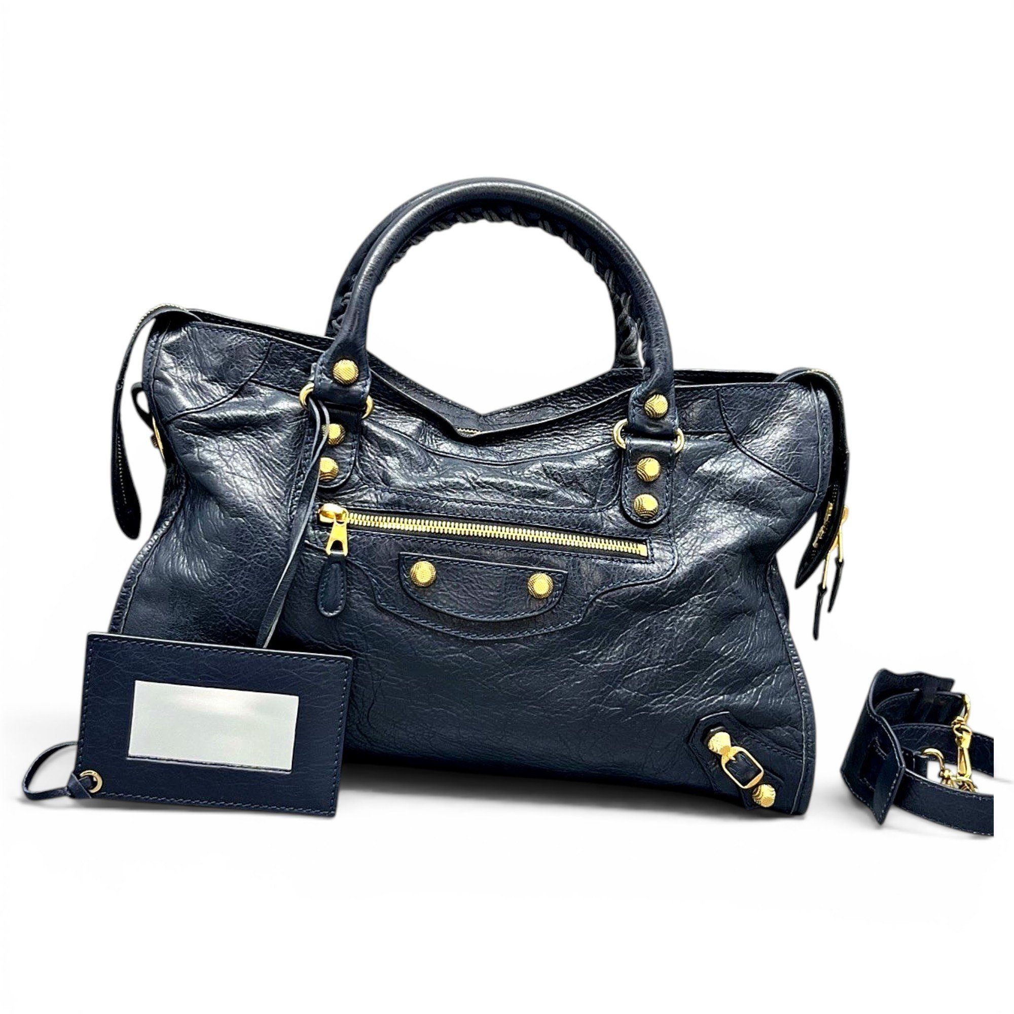 City leather handbag