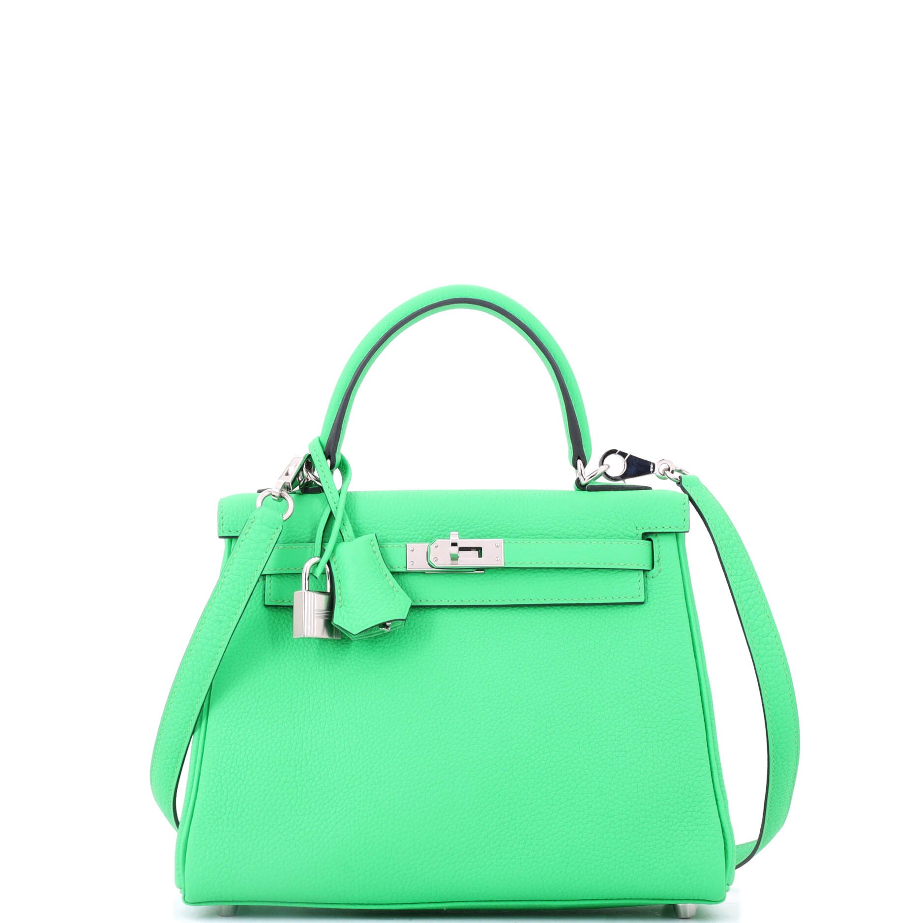Kelly Handbag Vert Comics Togo with Palladium Hardware 25