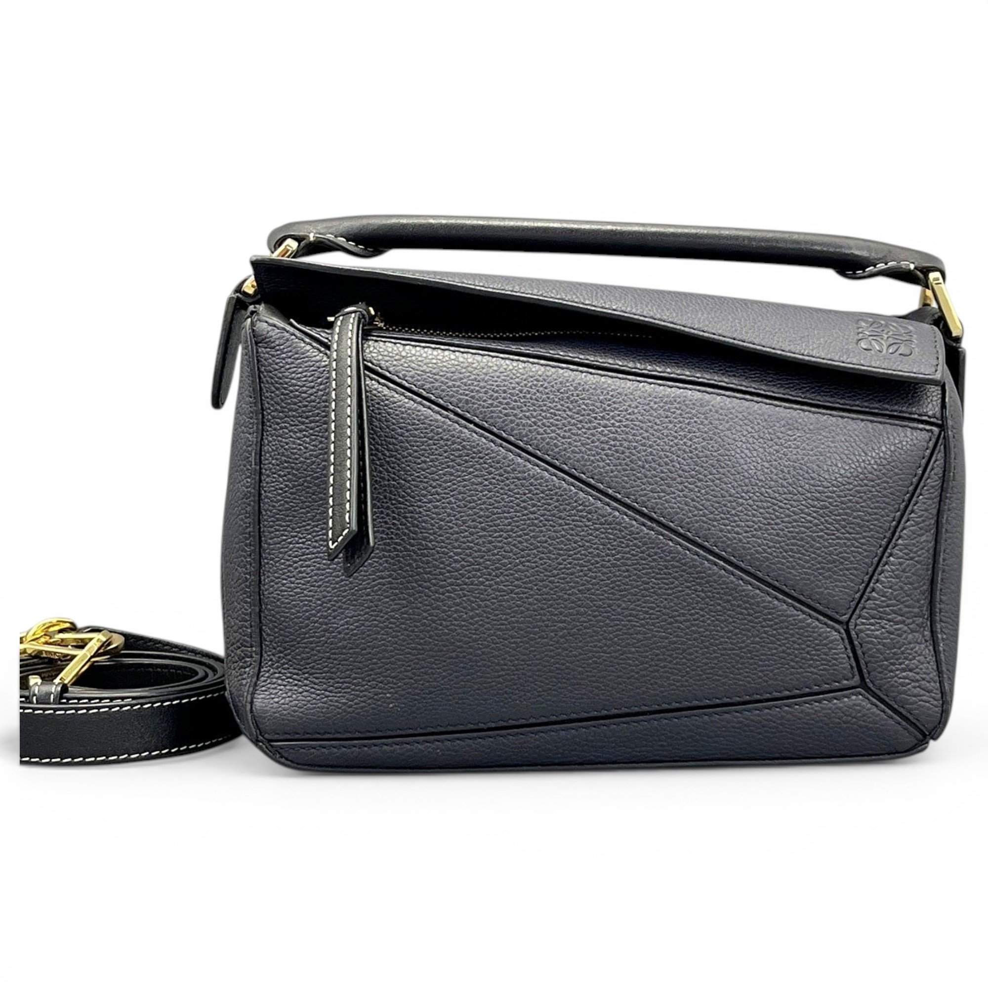 Puzzle leather handbag