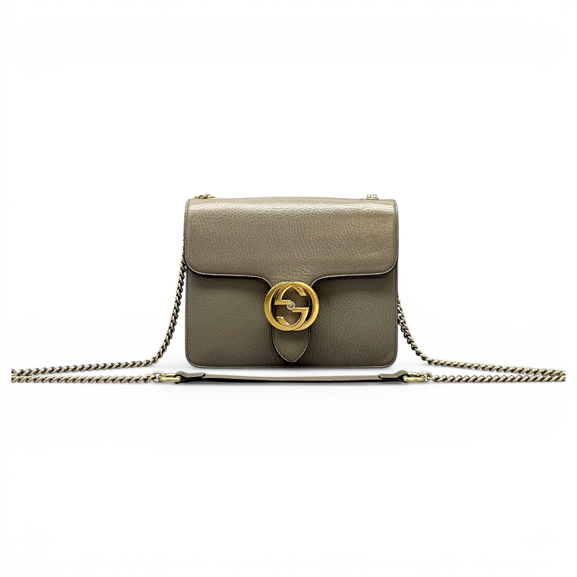 Interlocking leather handbag