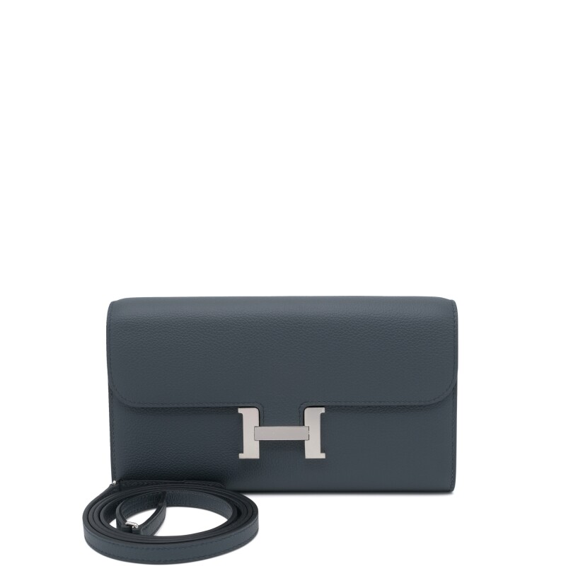 Hermes Gris Misty Evercolor Constance-To-Go Wallet Palladium Hardware, 2024