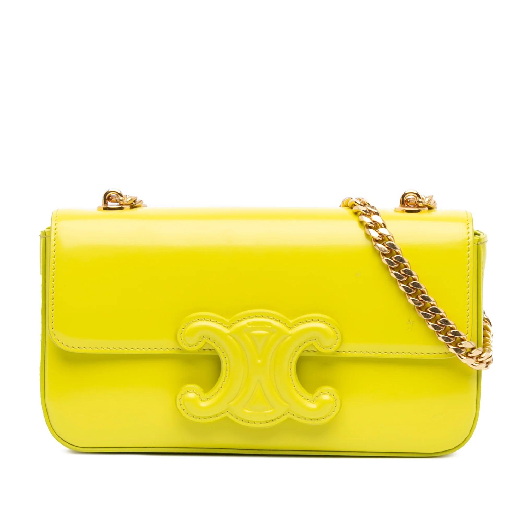 Triomphe chain pony-style calfskin handbag