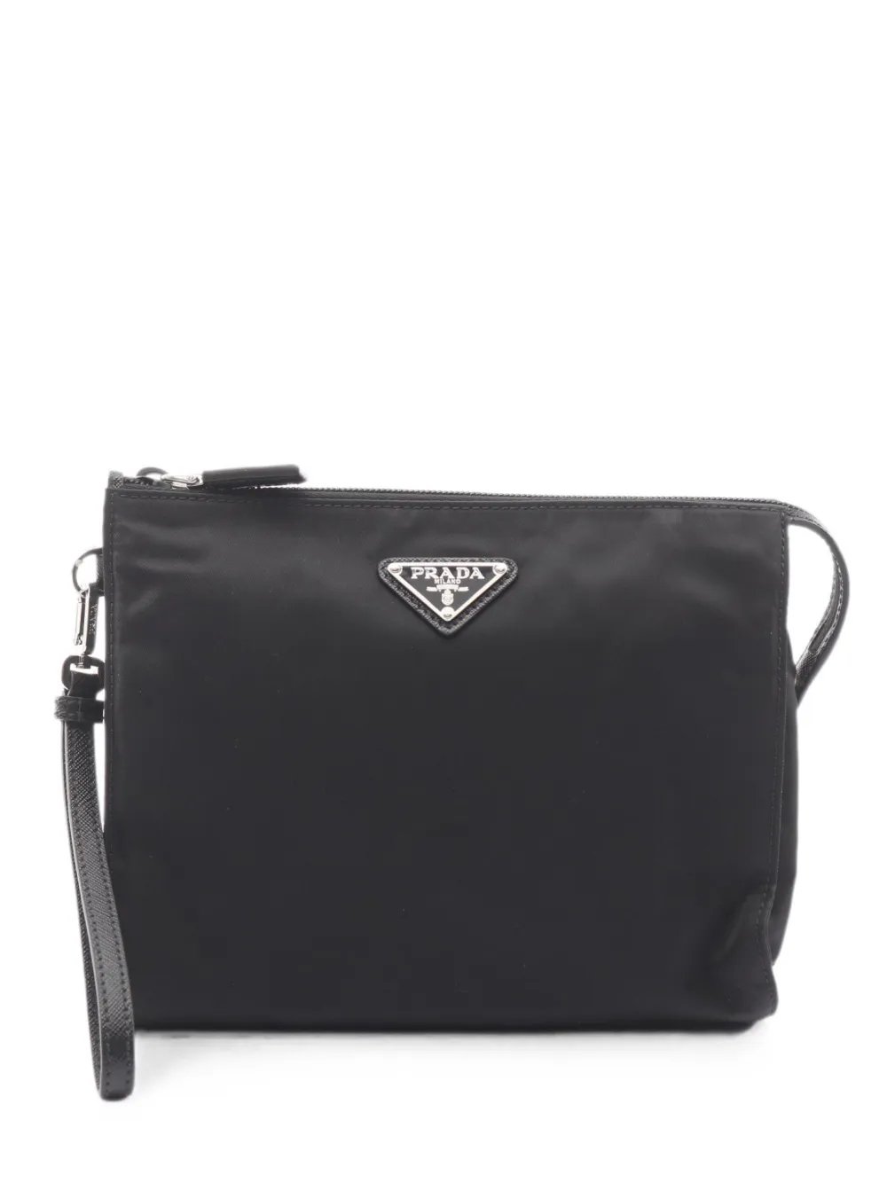 2020s Necessaire leather-trim clutch bag