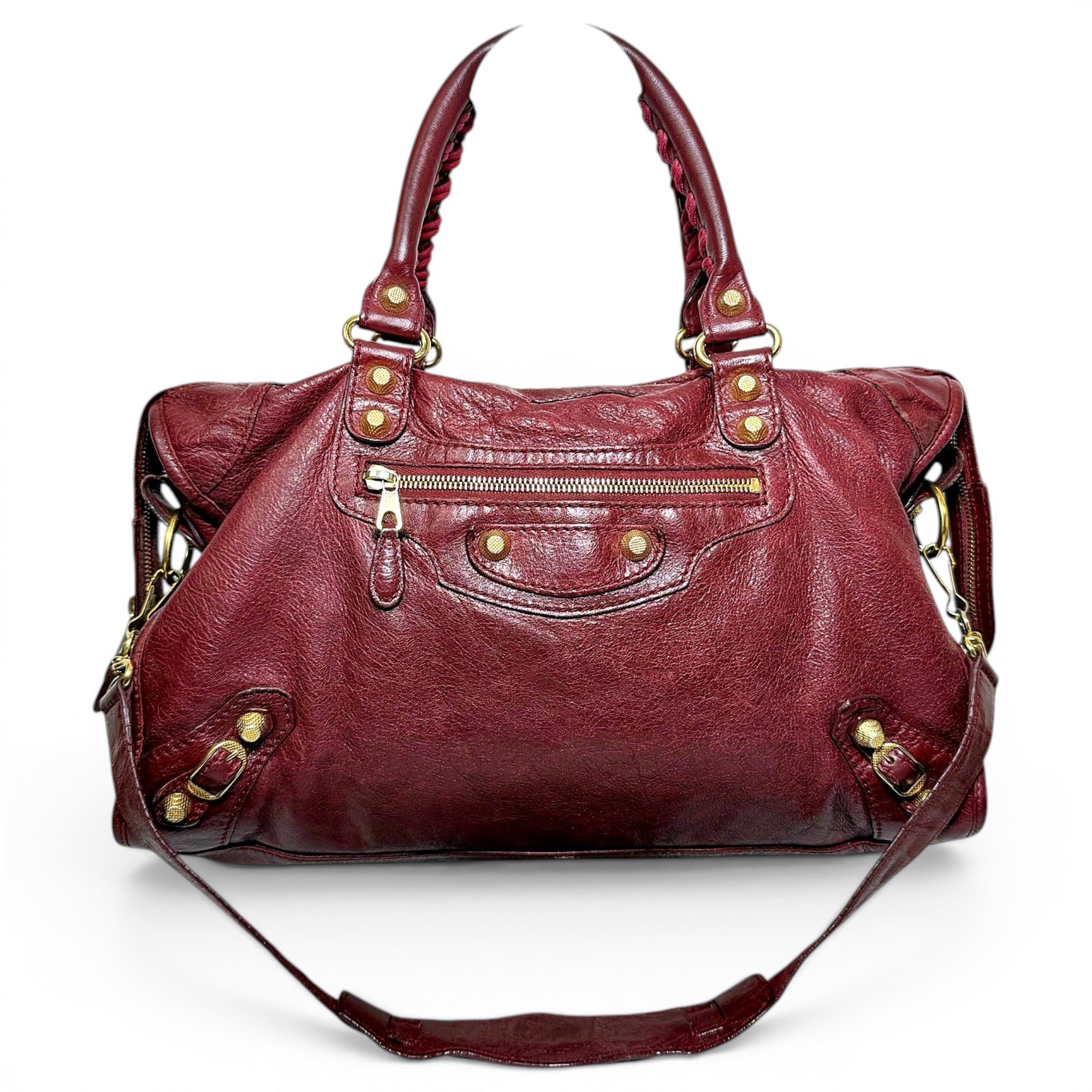 City leather handbag