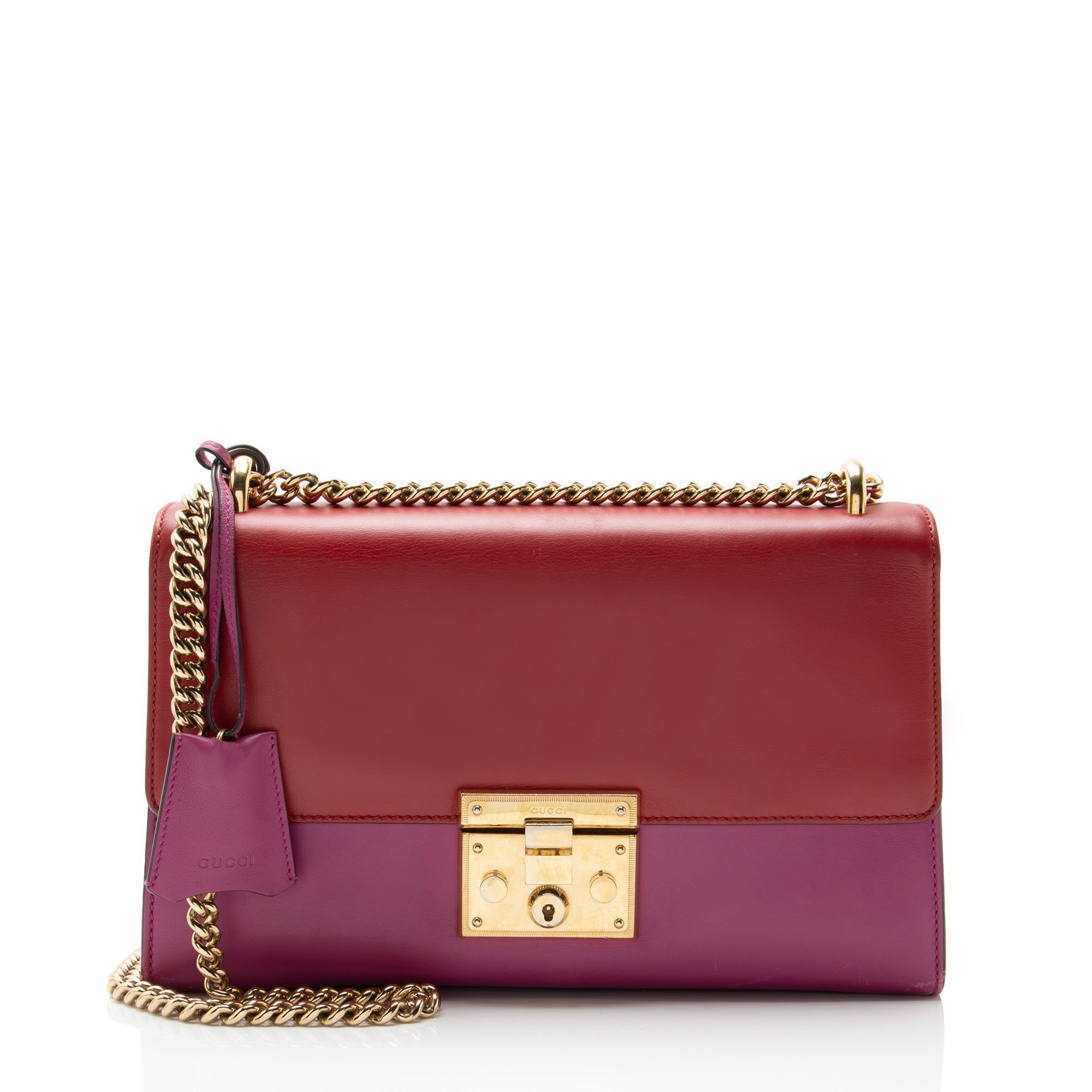 Padlock leather handbag