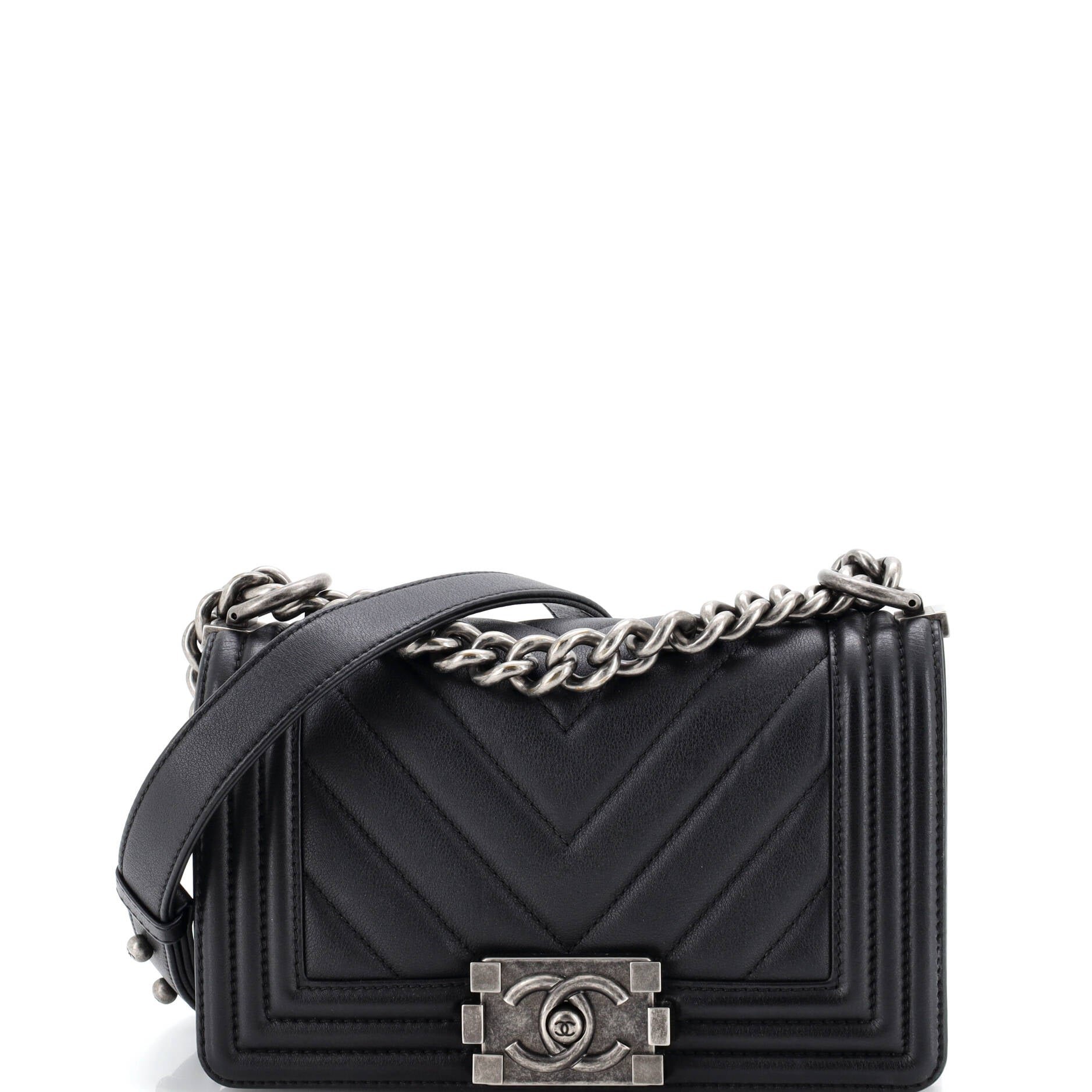 Boy Flap Bag Chevron Calfskin Small