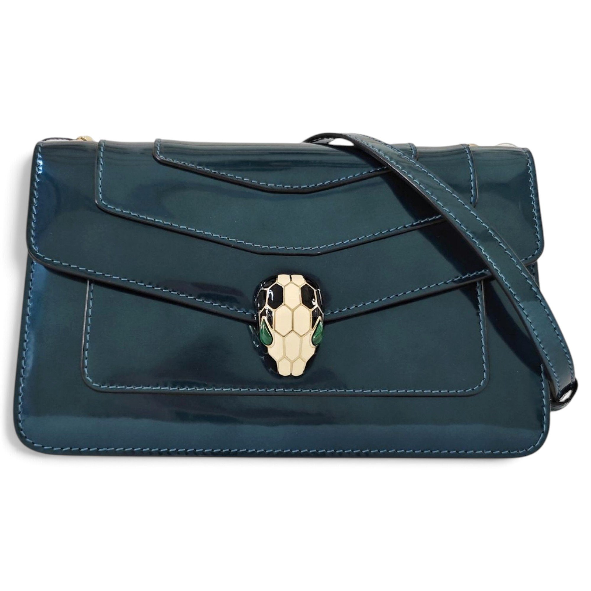 Serpenti patent leather handbag