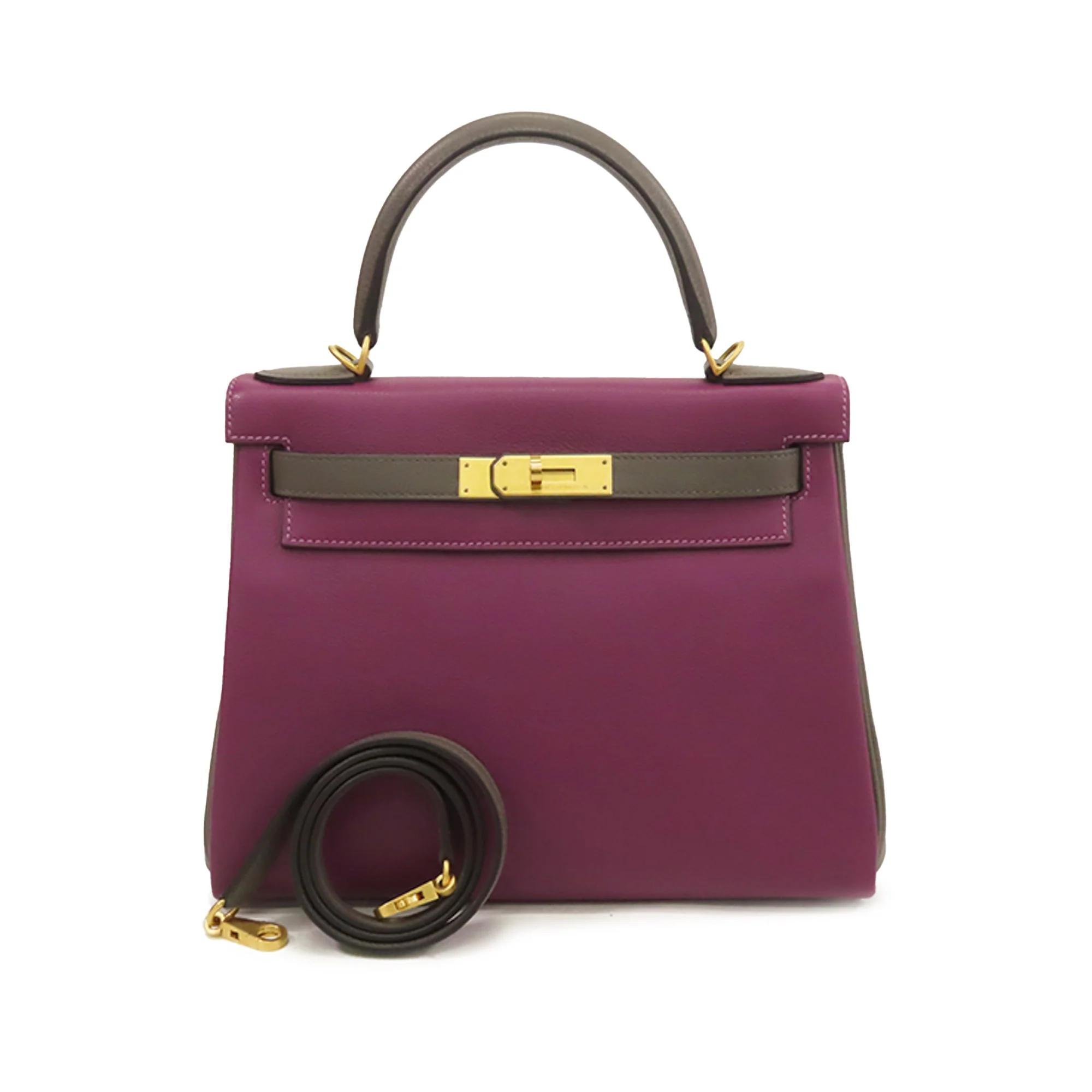 Hermes Kelly 28 Handbag Anemone Evercolor Leather 2018