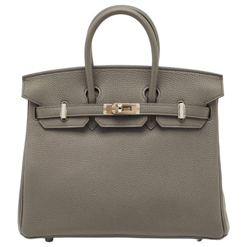 Hermes Birkin 25 Handbag Etain Togo Leather