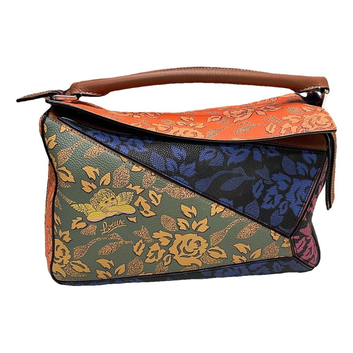 Puzzle leather handbag