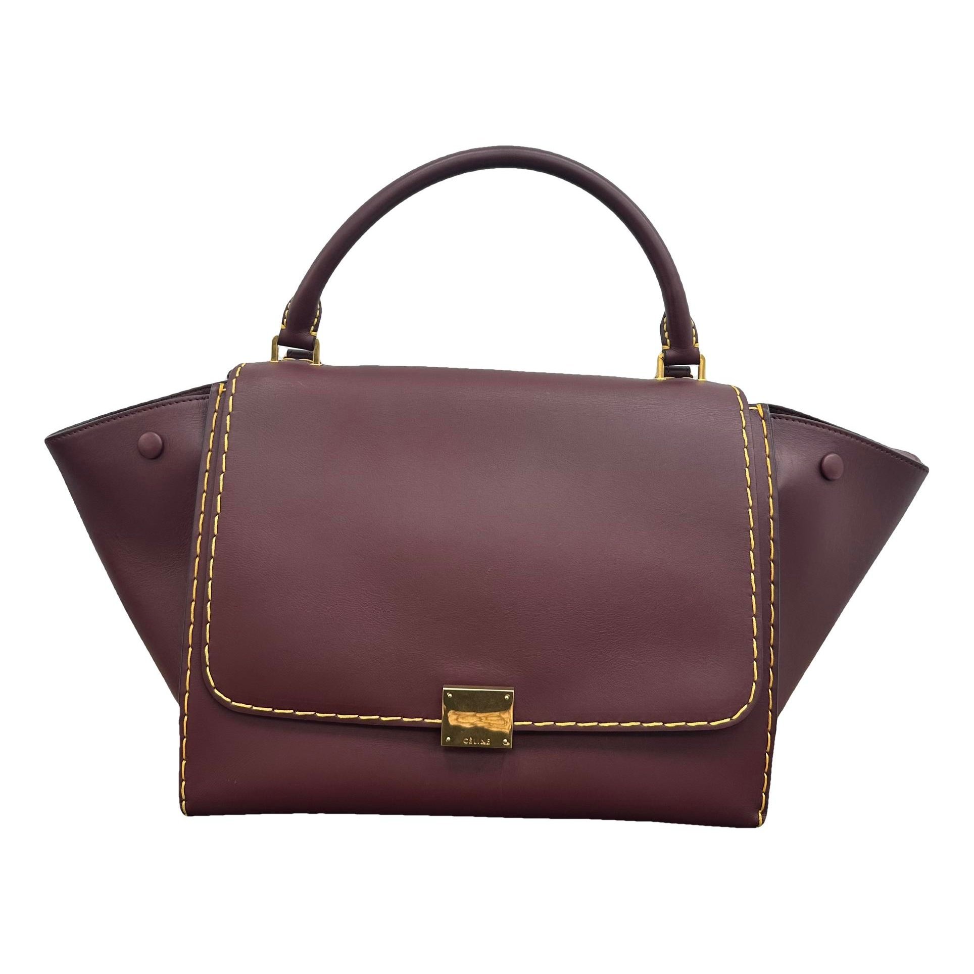 Trapèze leather handbag