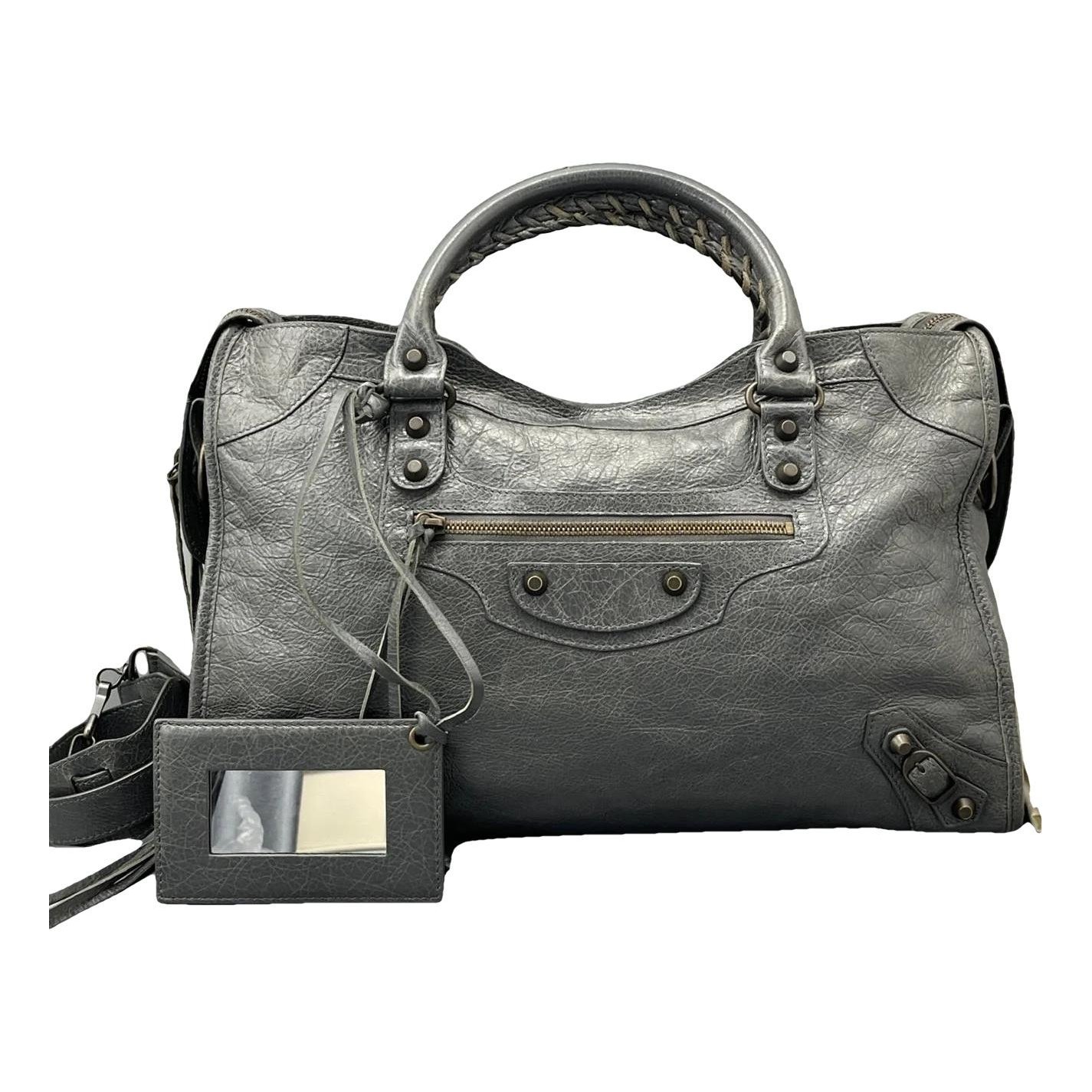 City leather handbag
