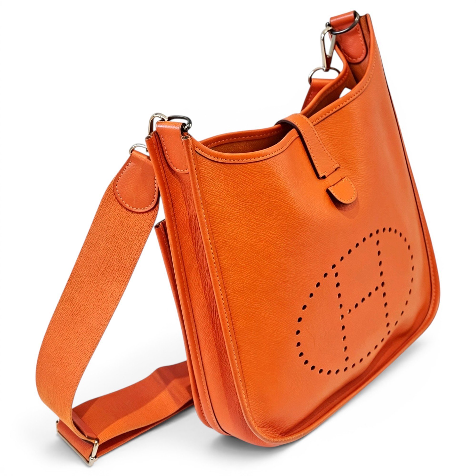 Hermes Evelyne Handbag Orange Epsom Leather