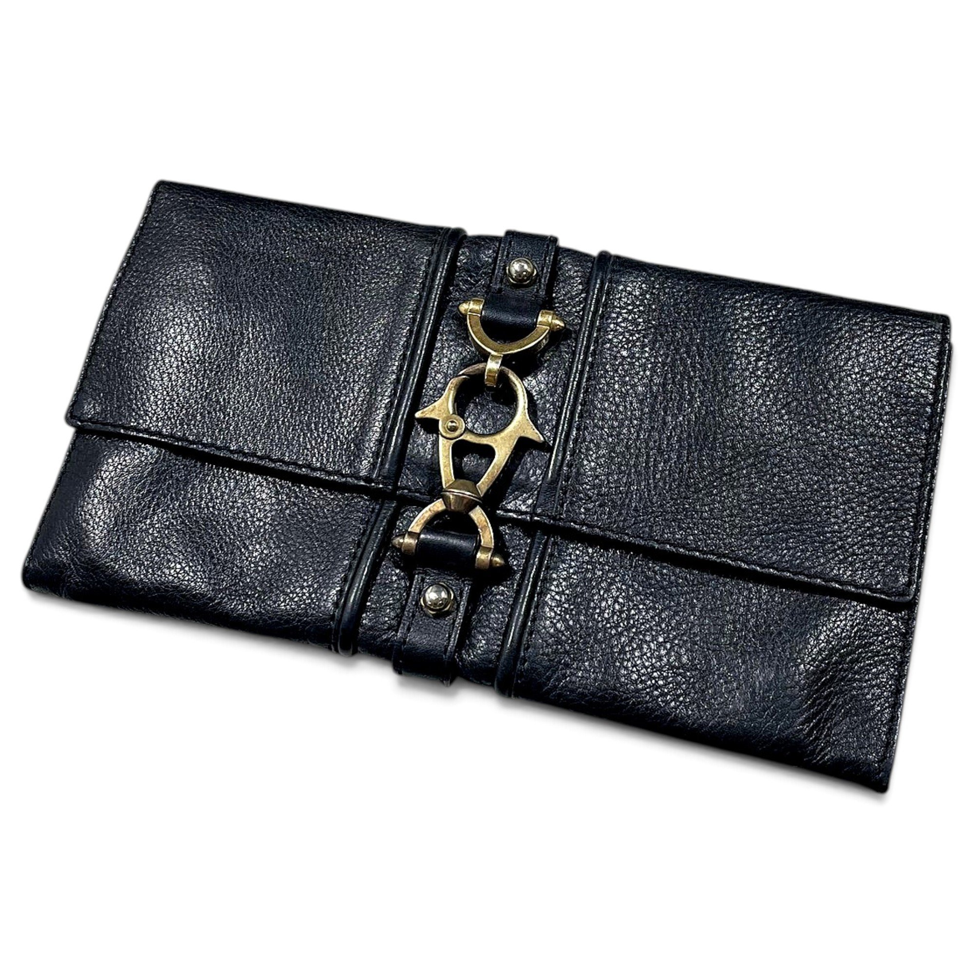 Leather clutch bag