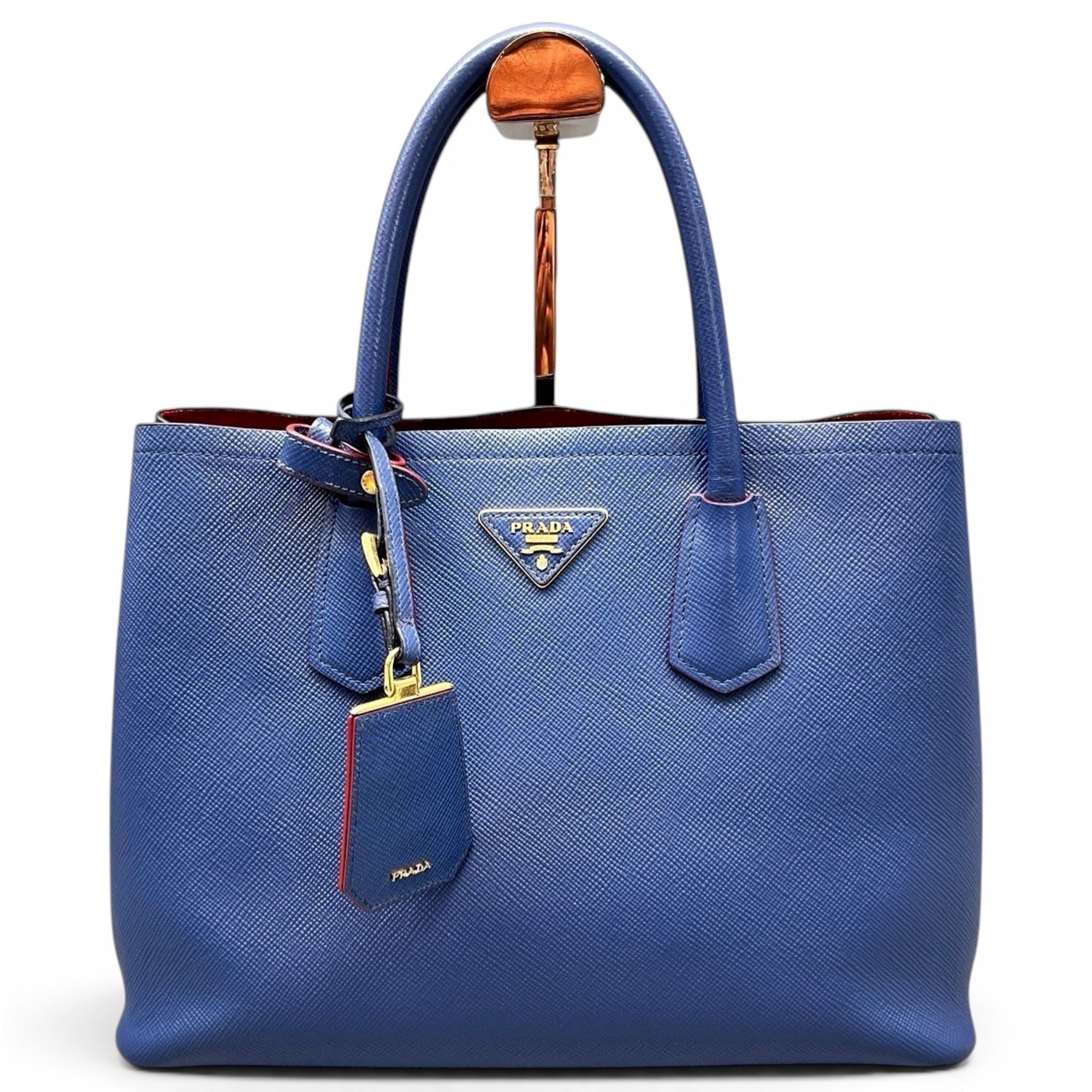 Double leather handbag