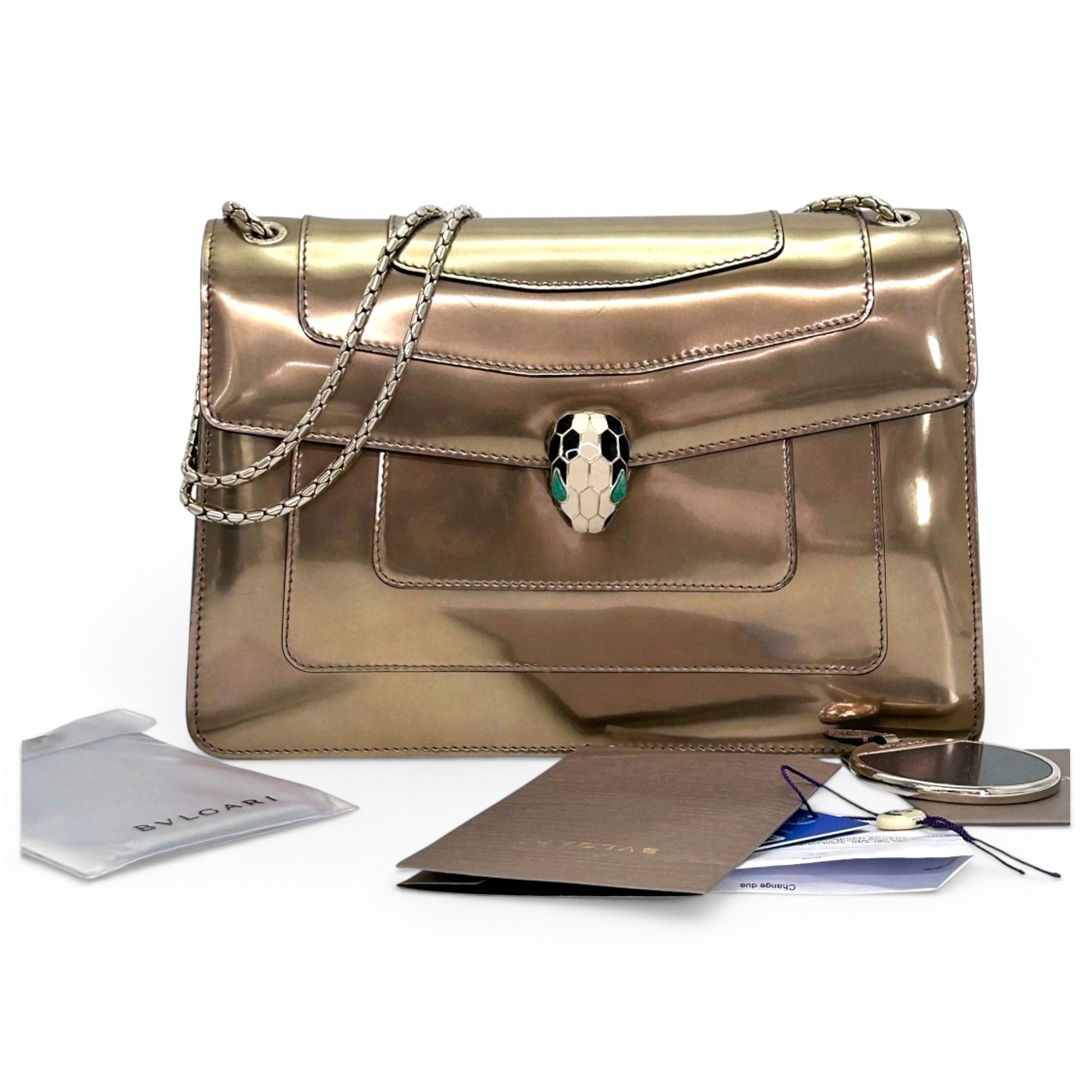 Serpenti leather handbag