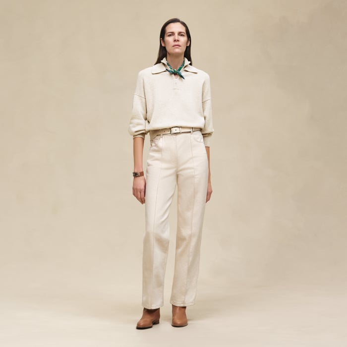 Blanc Naturel High Collar Sweater