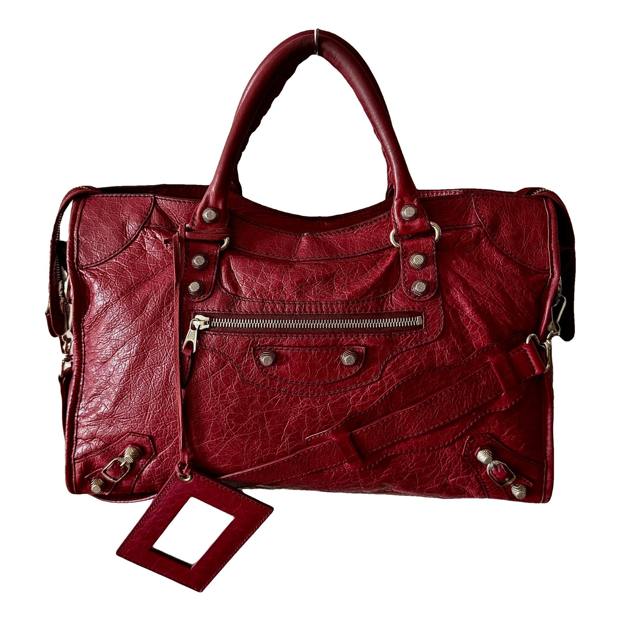 City leather handbag