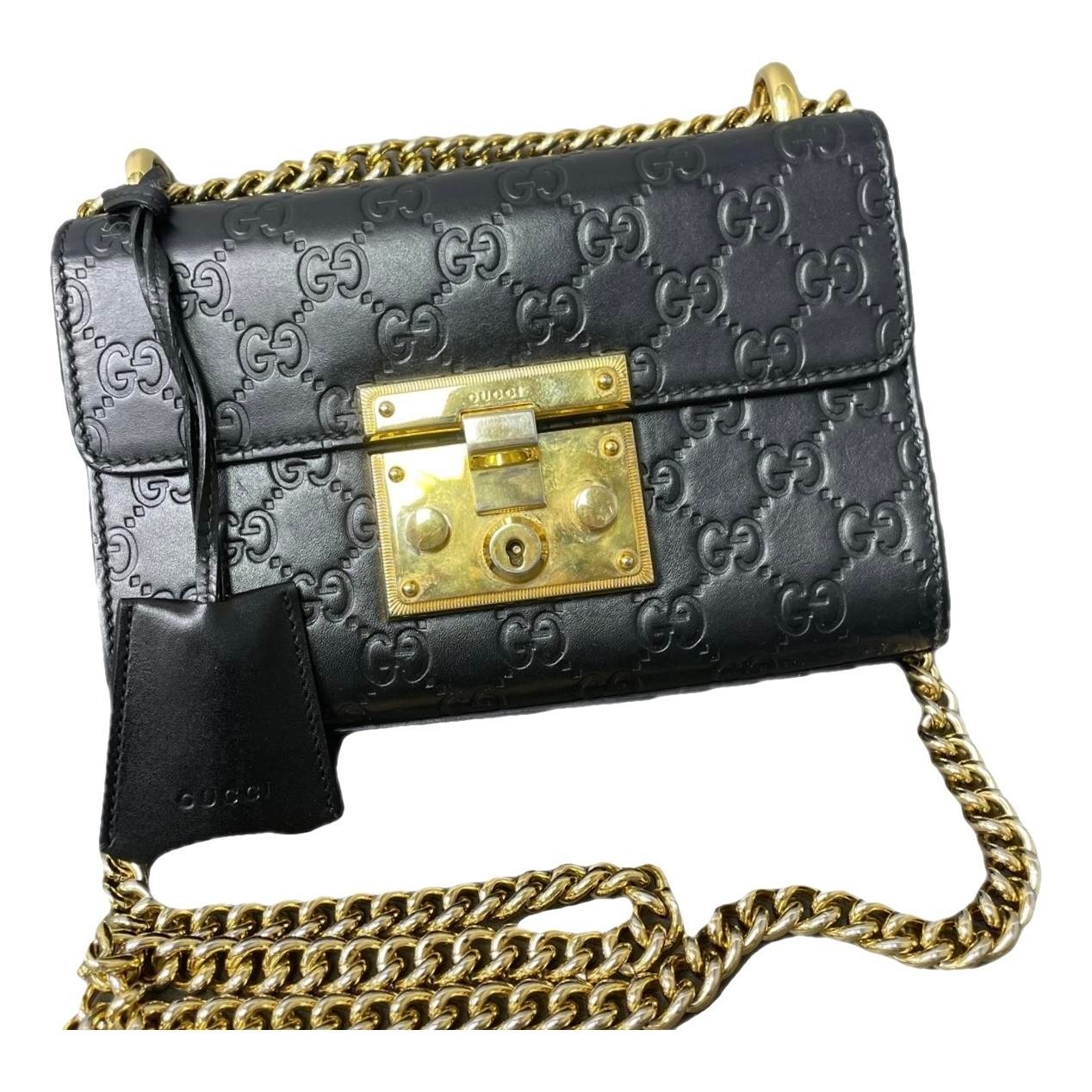 Padlock leather handbag