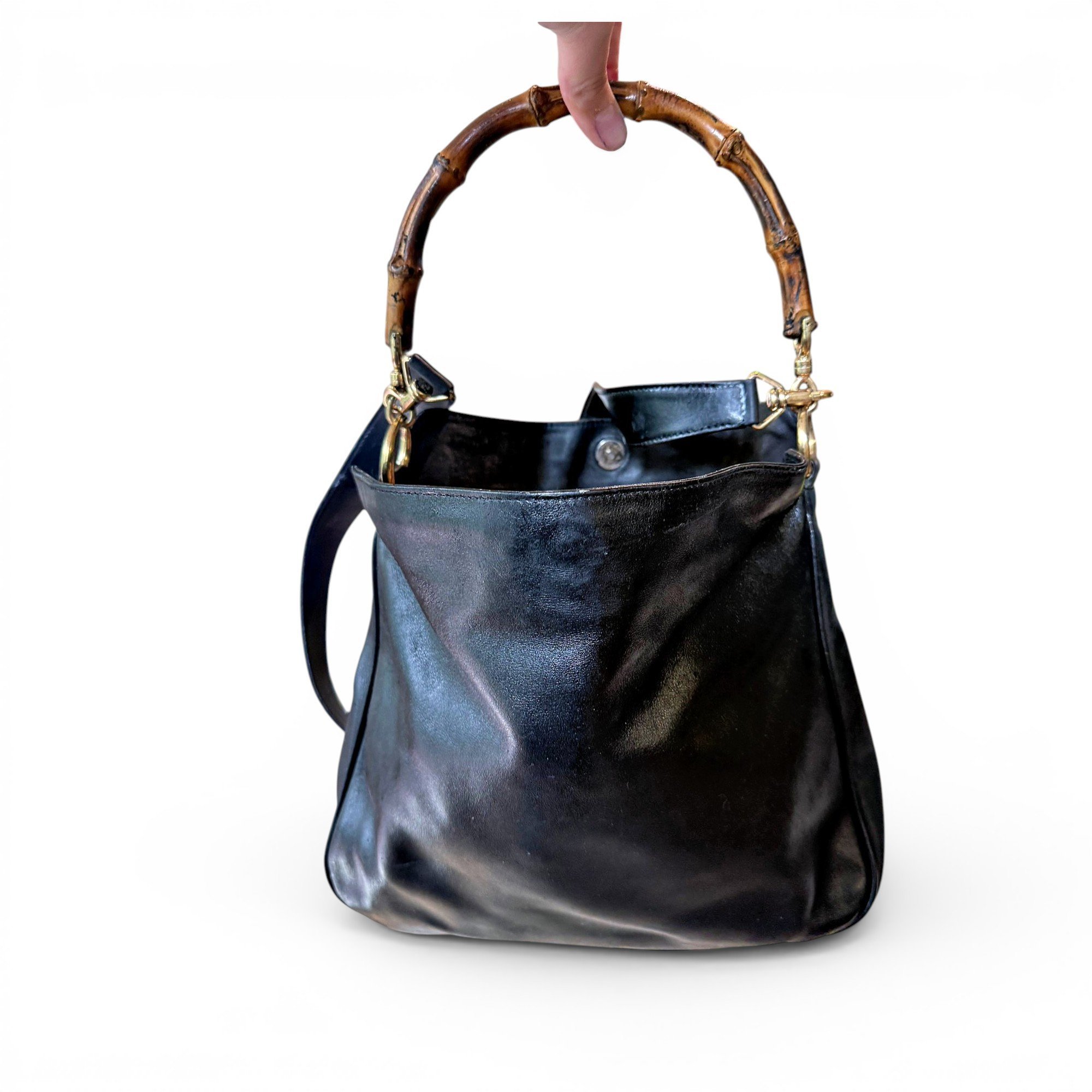 Bamboo leather handbag