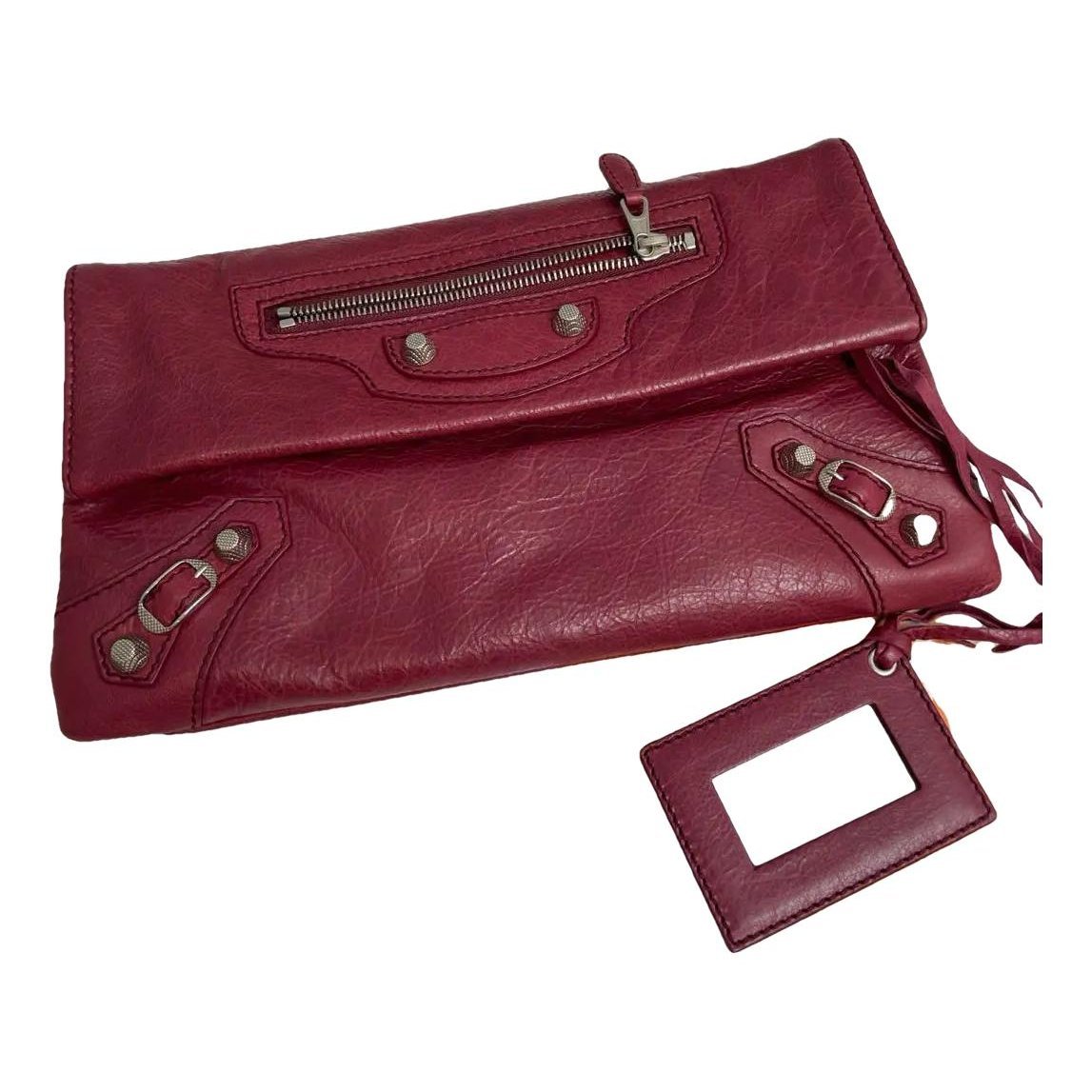 Envelop leather clutch bag