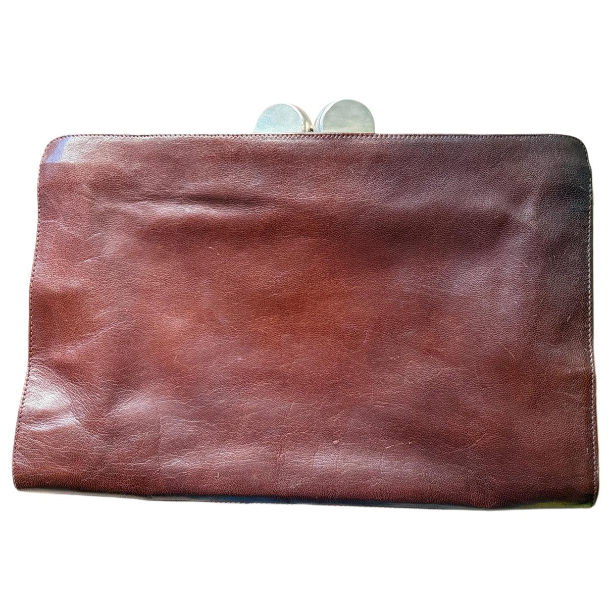 Leather clutch bag