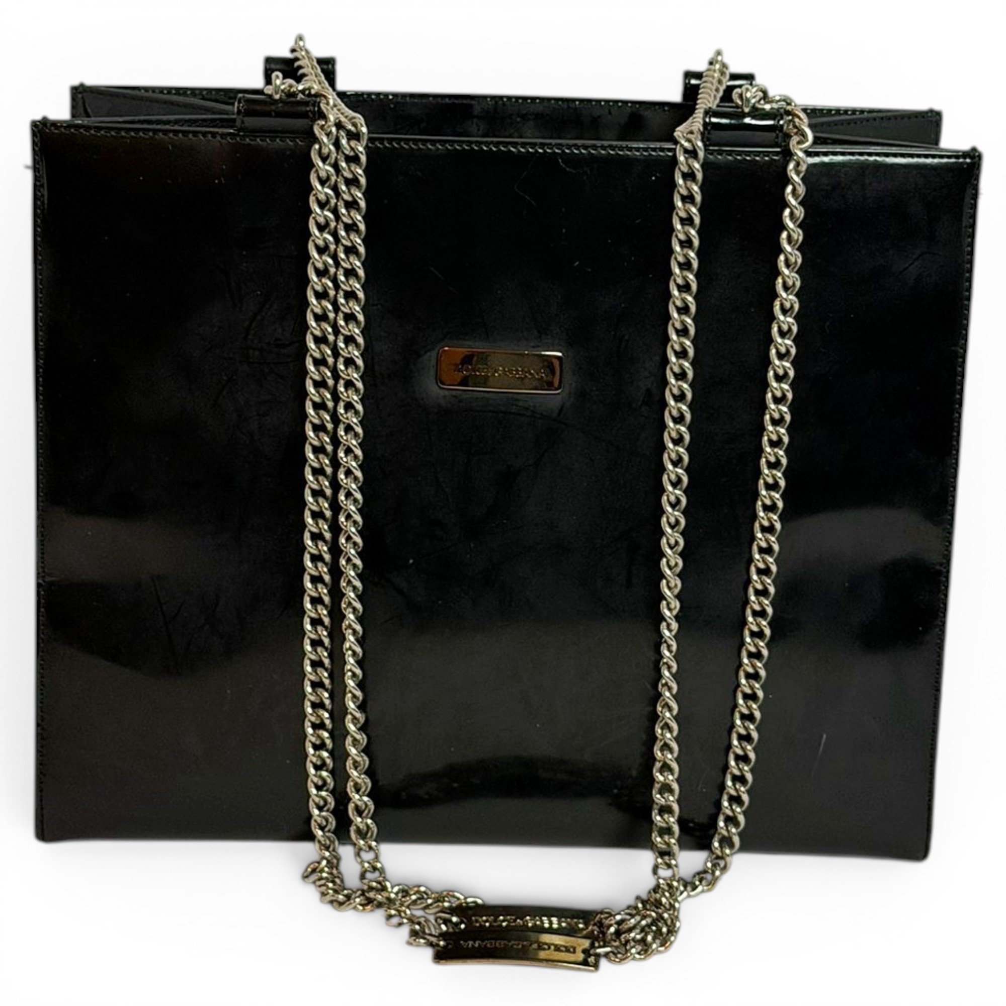 Patent leather handbag