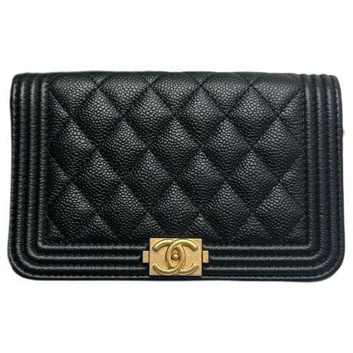 Wallet On Chain Boy Half Flap leather handbag