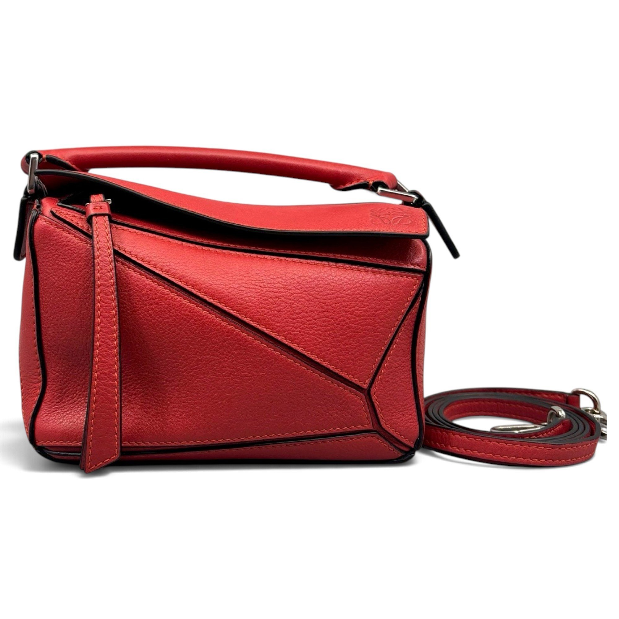 Puzzle leather handbag