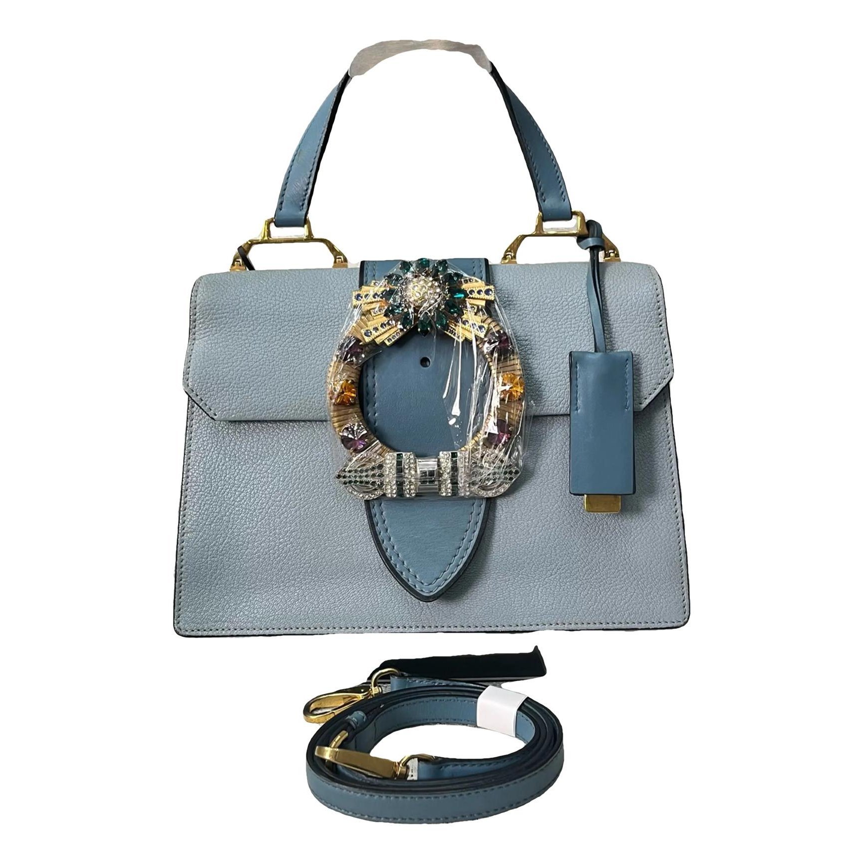 Miu Lady leather crossbody bag