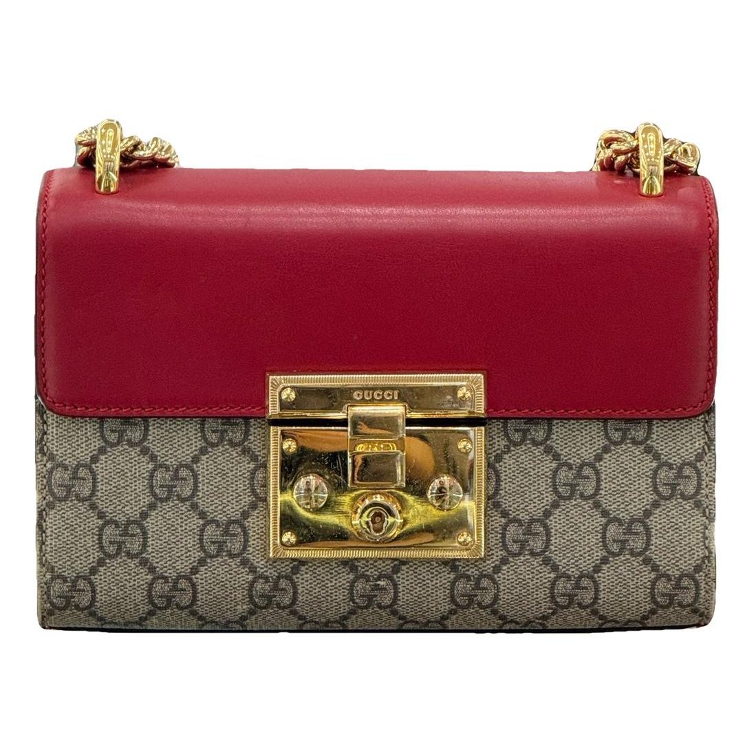 Padlock leather handbag
