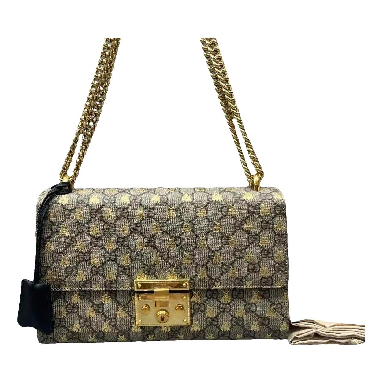 Padlock leather handbag