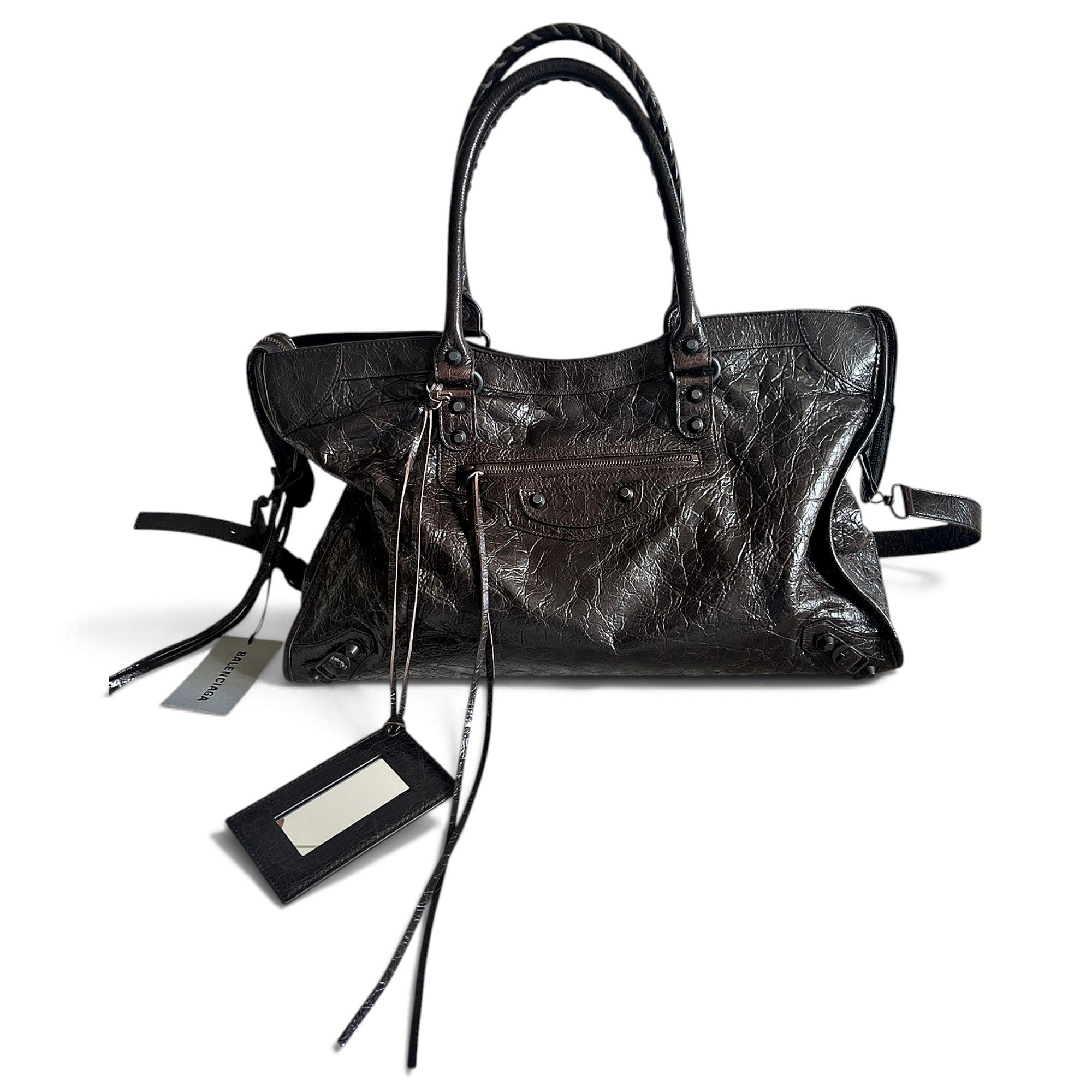 City leather handbag