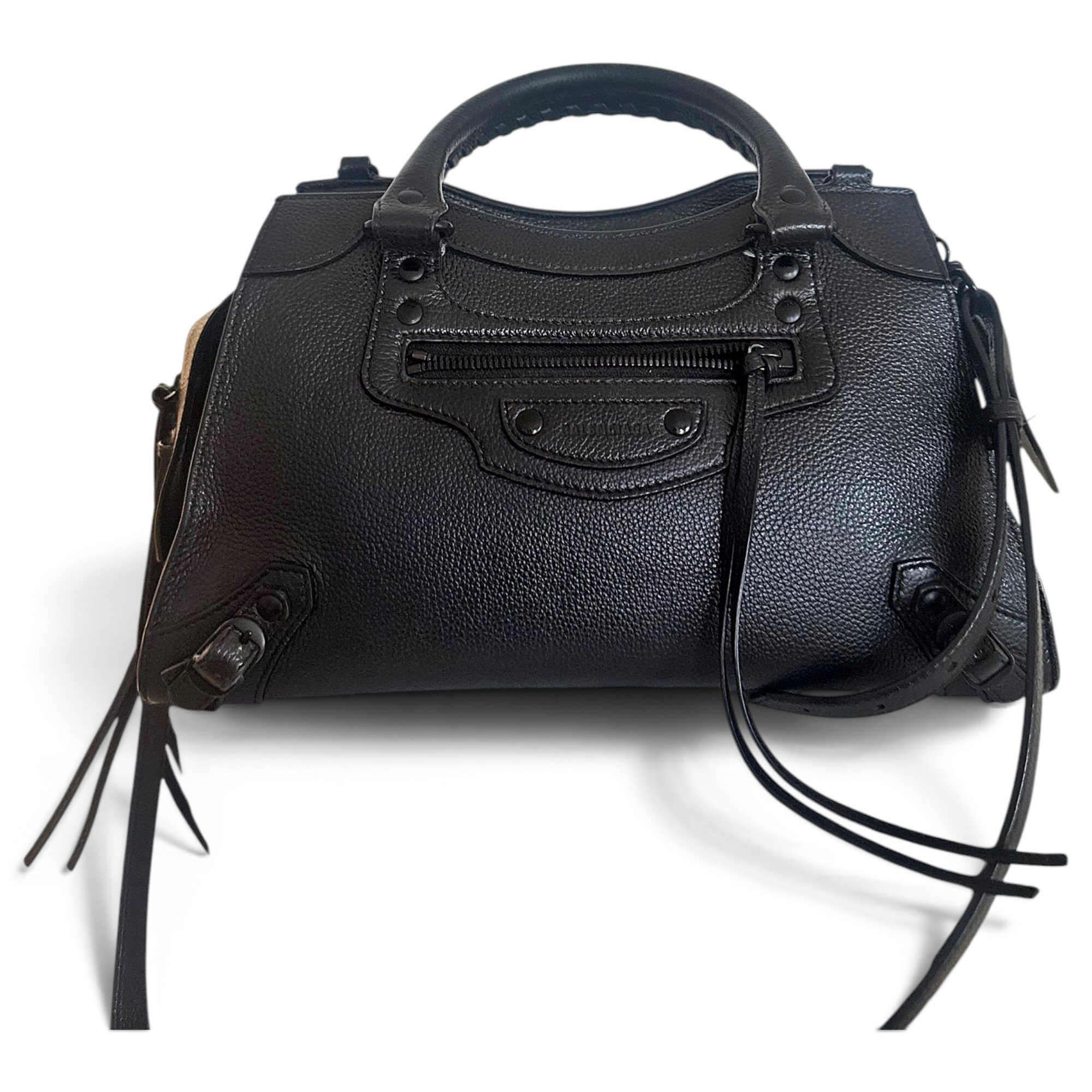 City leather handbag