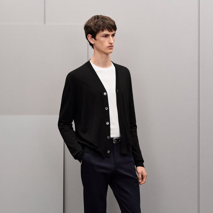 Noir "Detail H" Buttoned Cardigan