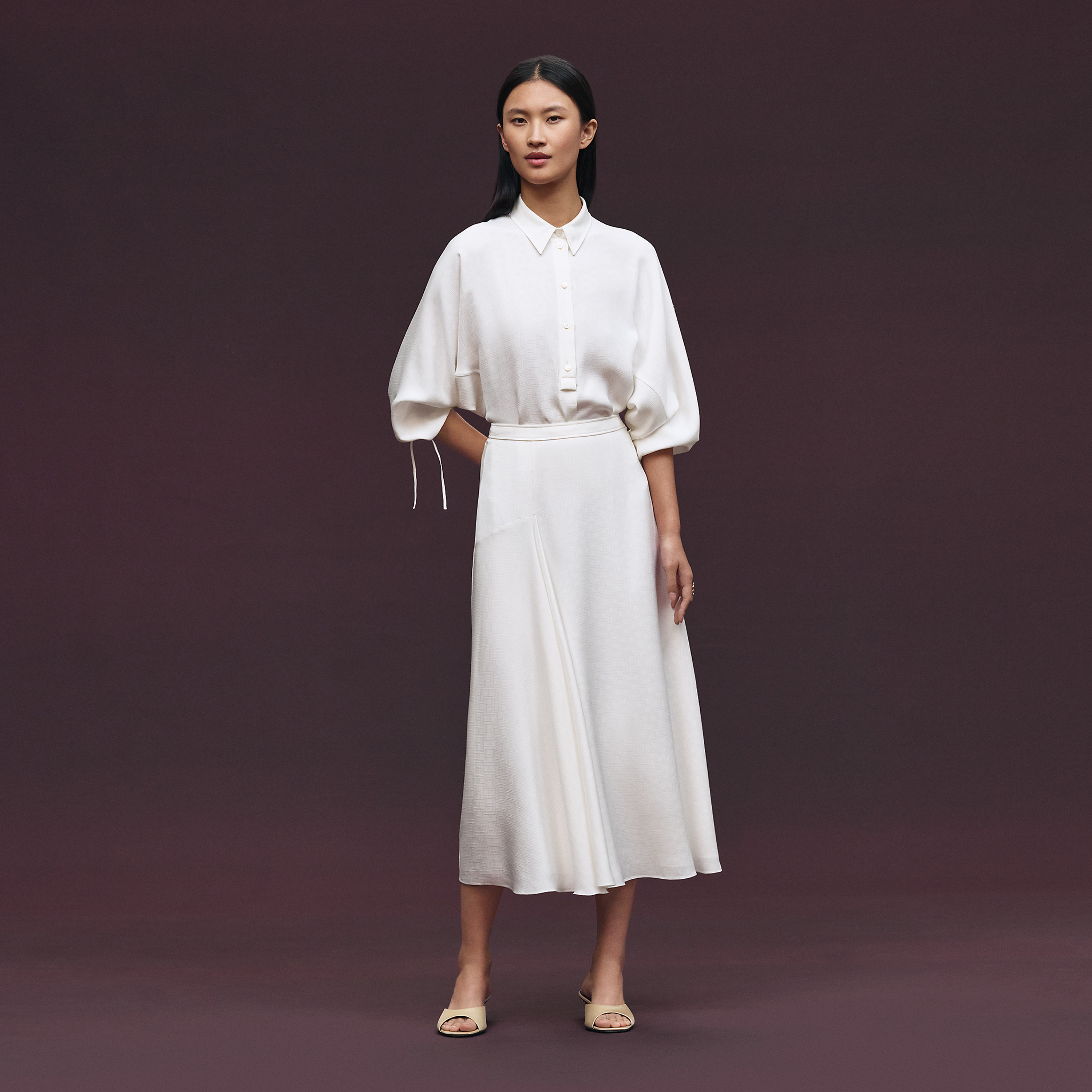 Jupe à godet asymétrique motif « H Kelly »