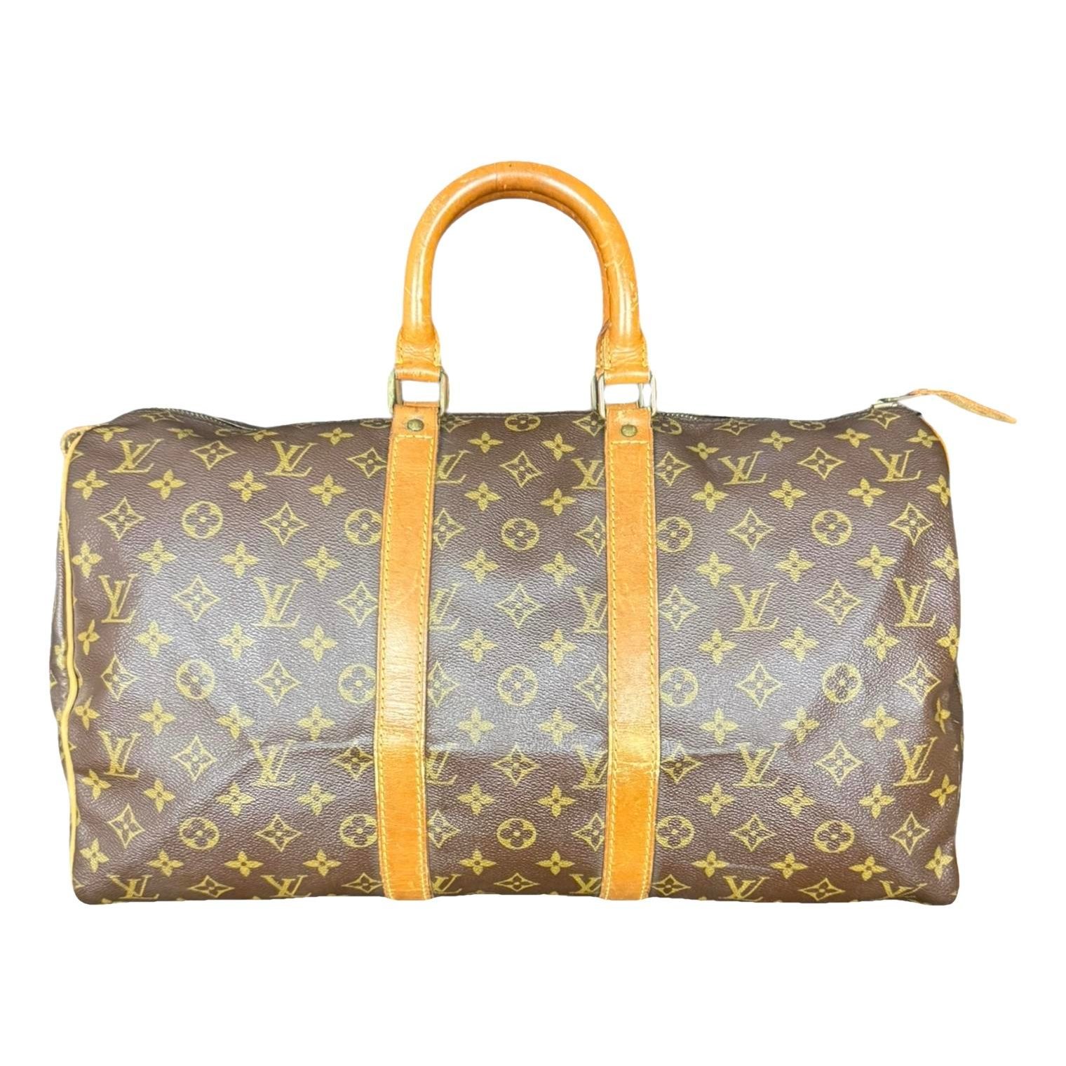 Keepall leather travel bag
