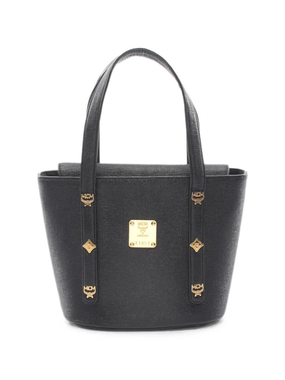 MCM 2000s logo-stud tote bag