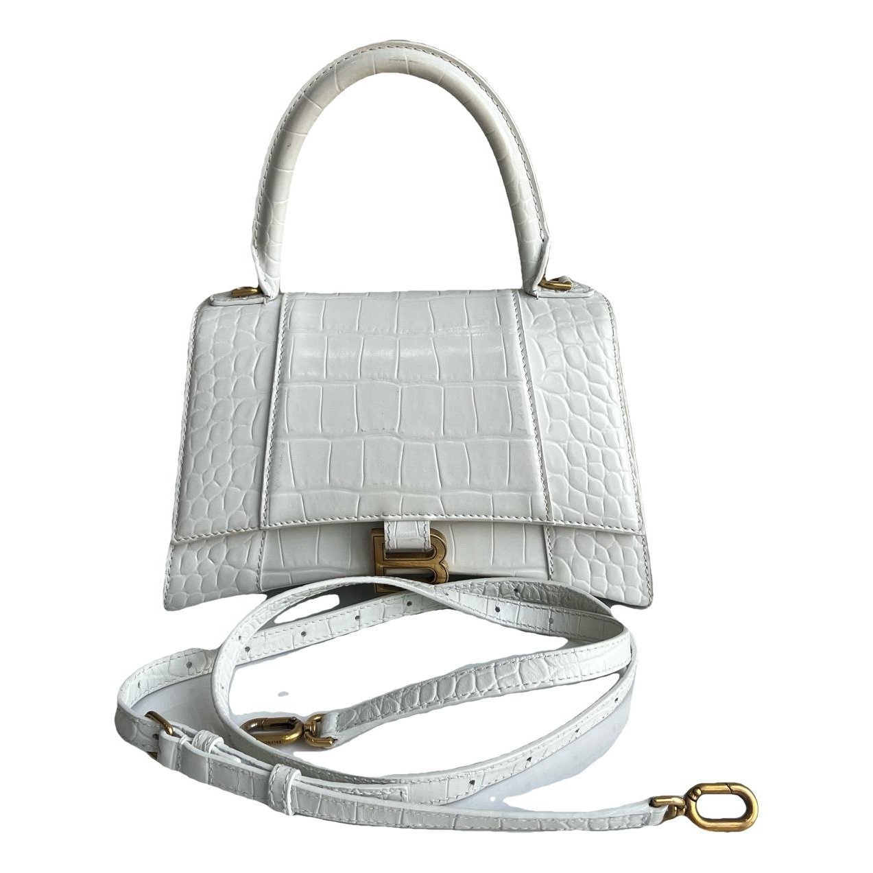 Hourglass leather handbag