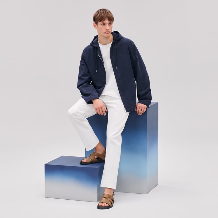 Marine Zipped Hooded Jacket