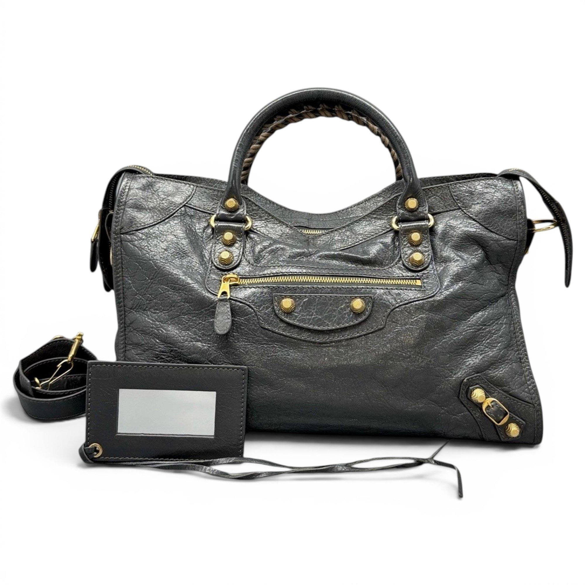 City leather handbag