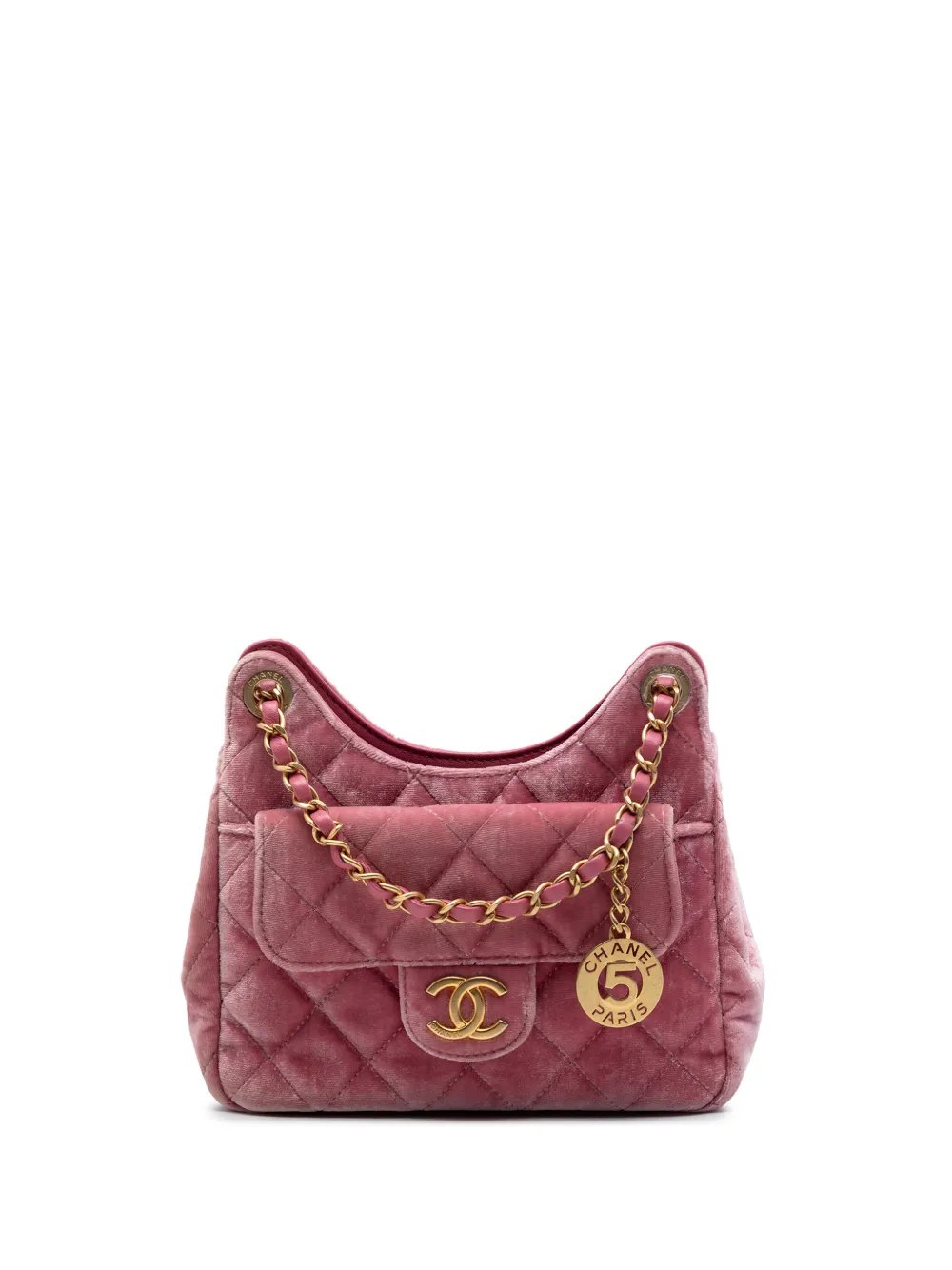 2021-2026 Small Quilted Velvet Wavy CC Hobo crossbody bag